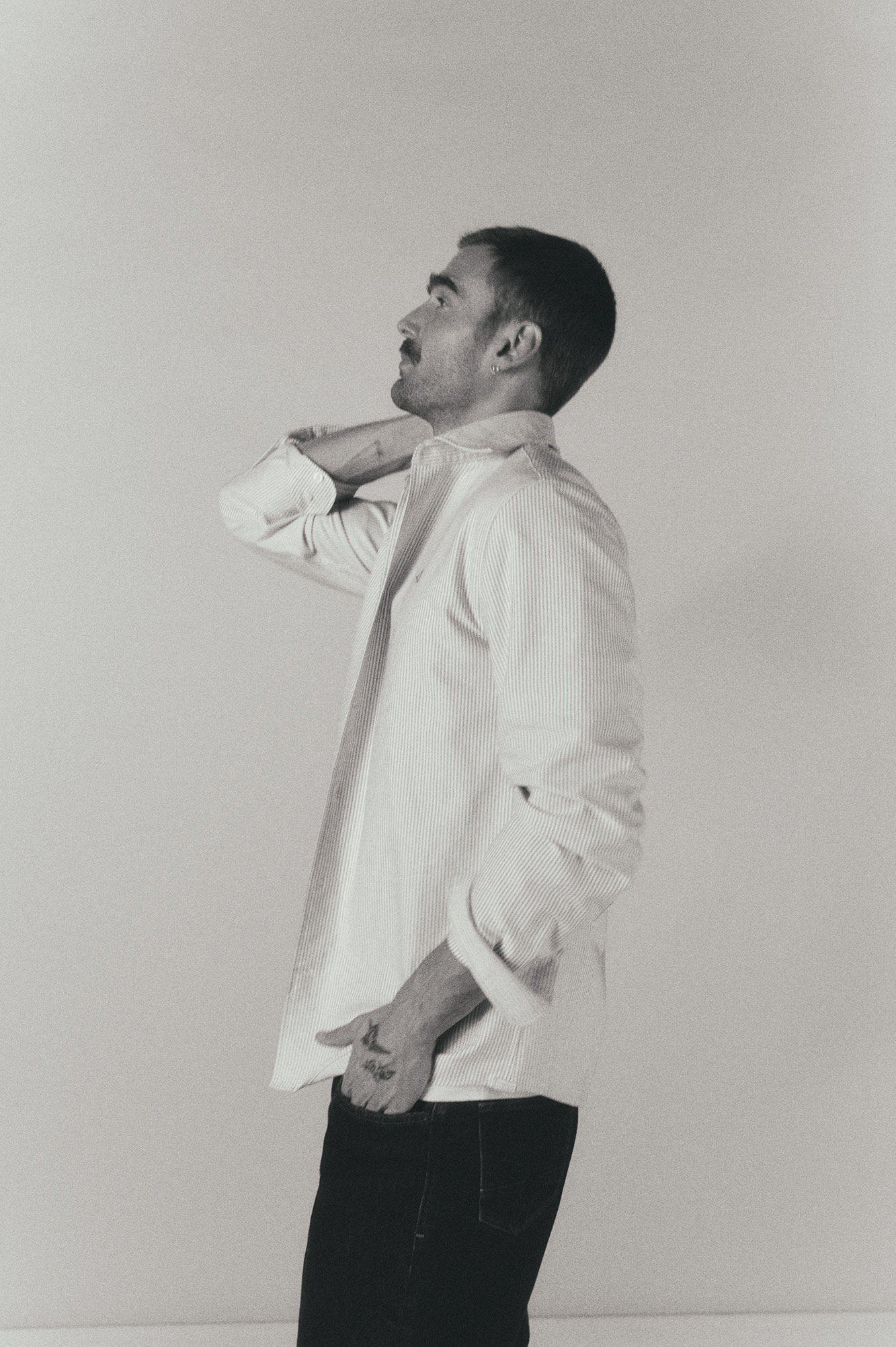 OOTO Oxford pinstriped long sleeve shirt Blue