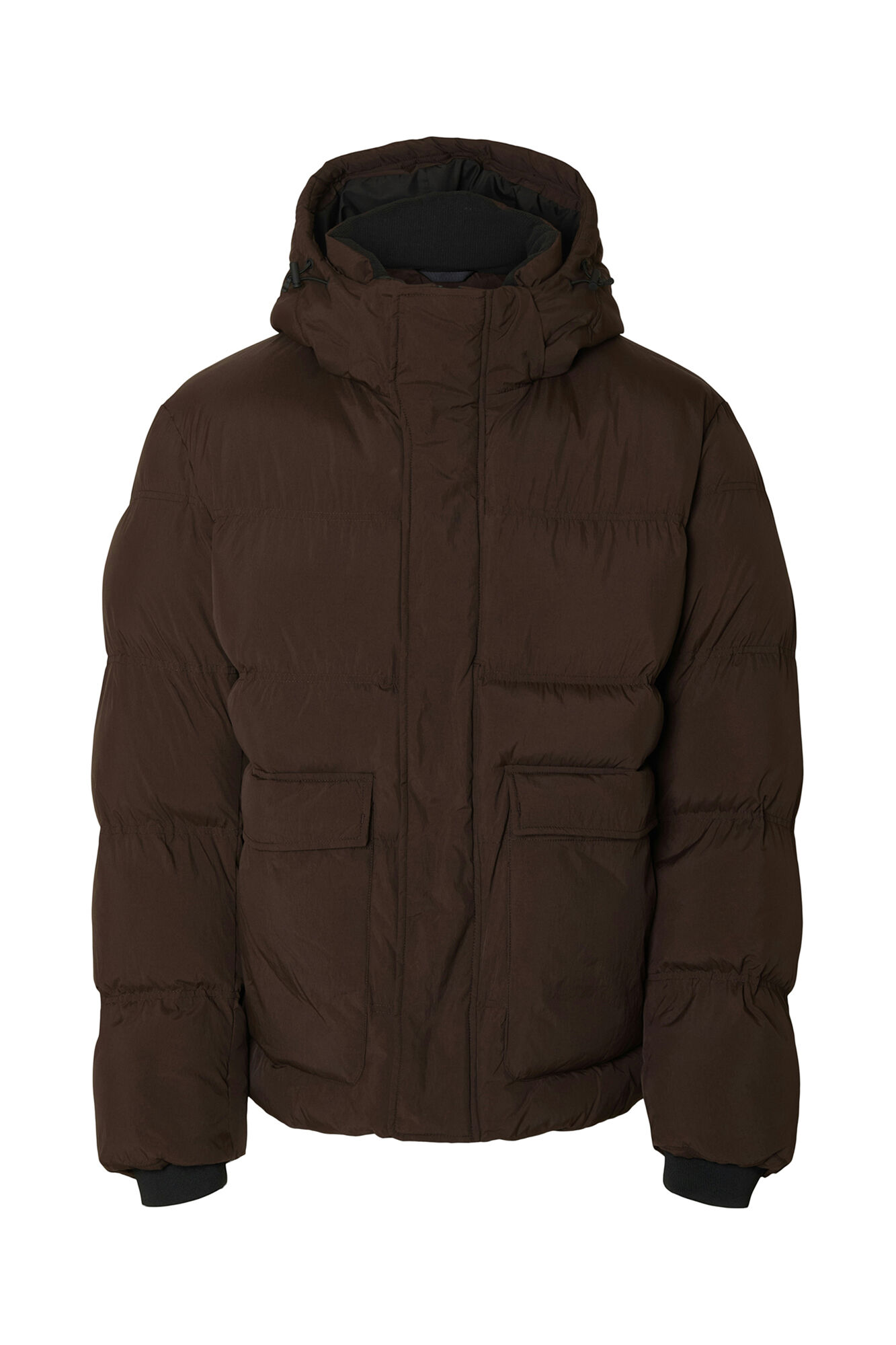 Selected Sobretudo com capuz Castanho