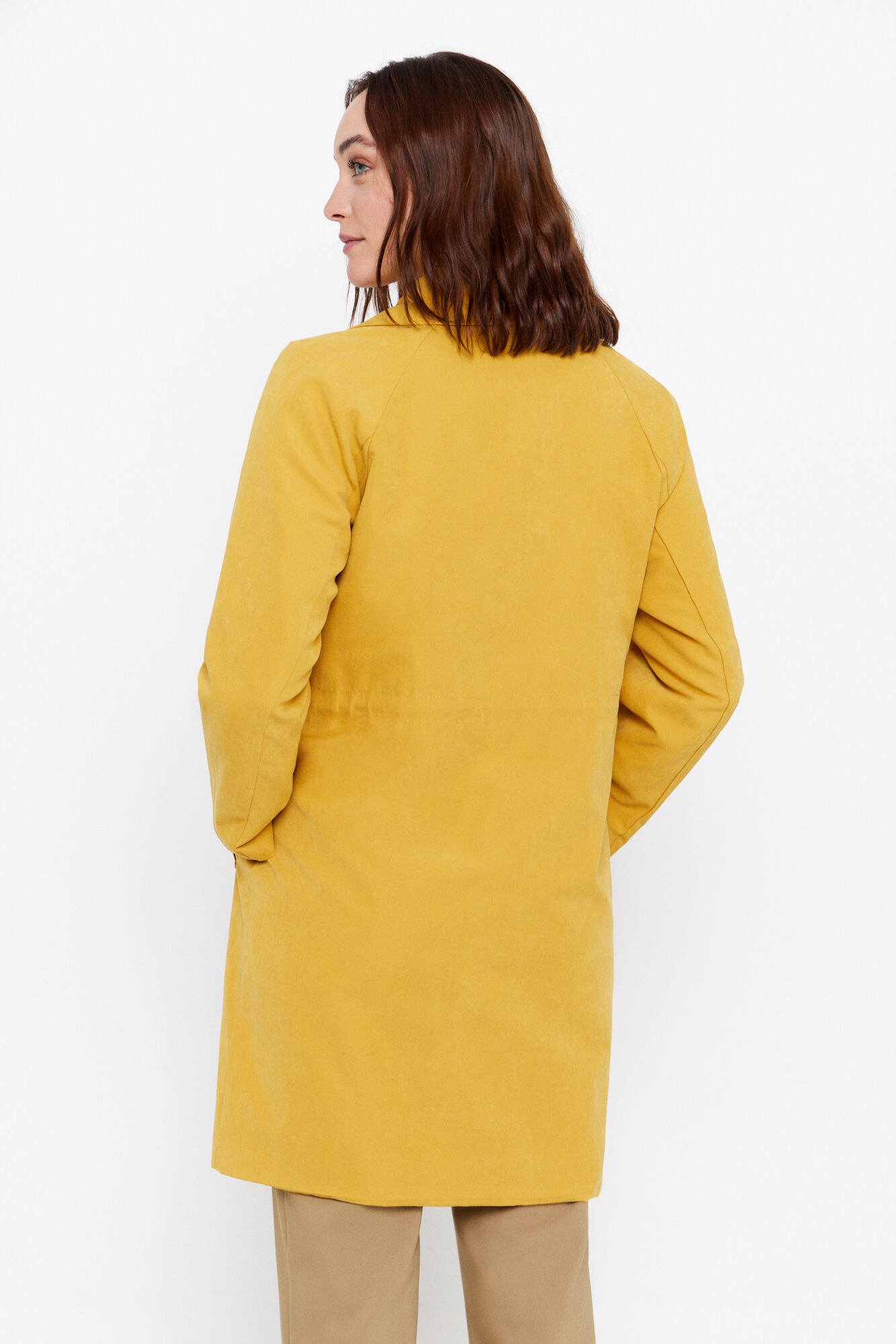 Cortefiel Fluid water-repellent trench coat Gold