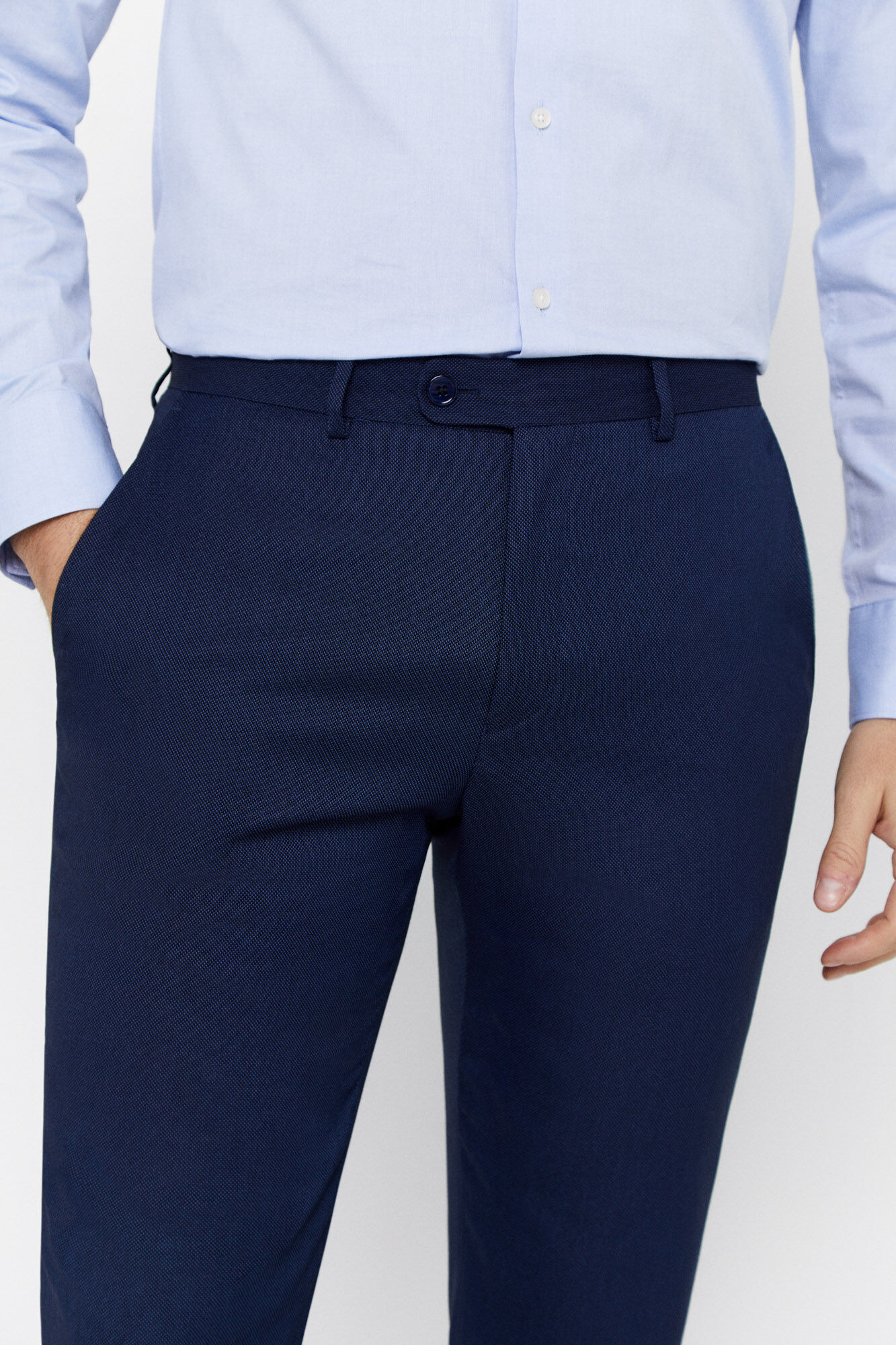 Cortefiel Birdseye weave trousers series XXI Blue