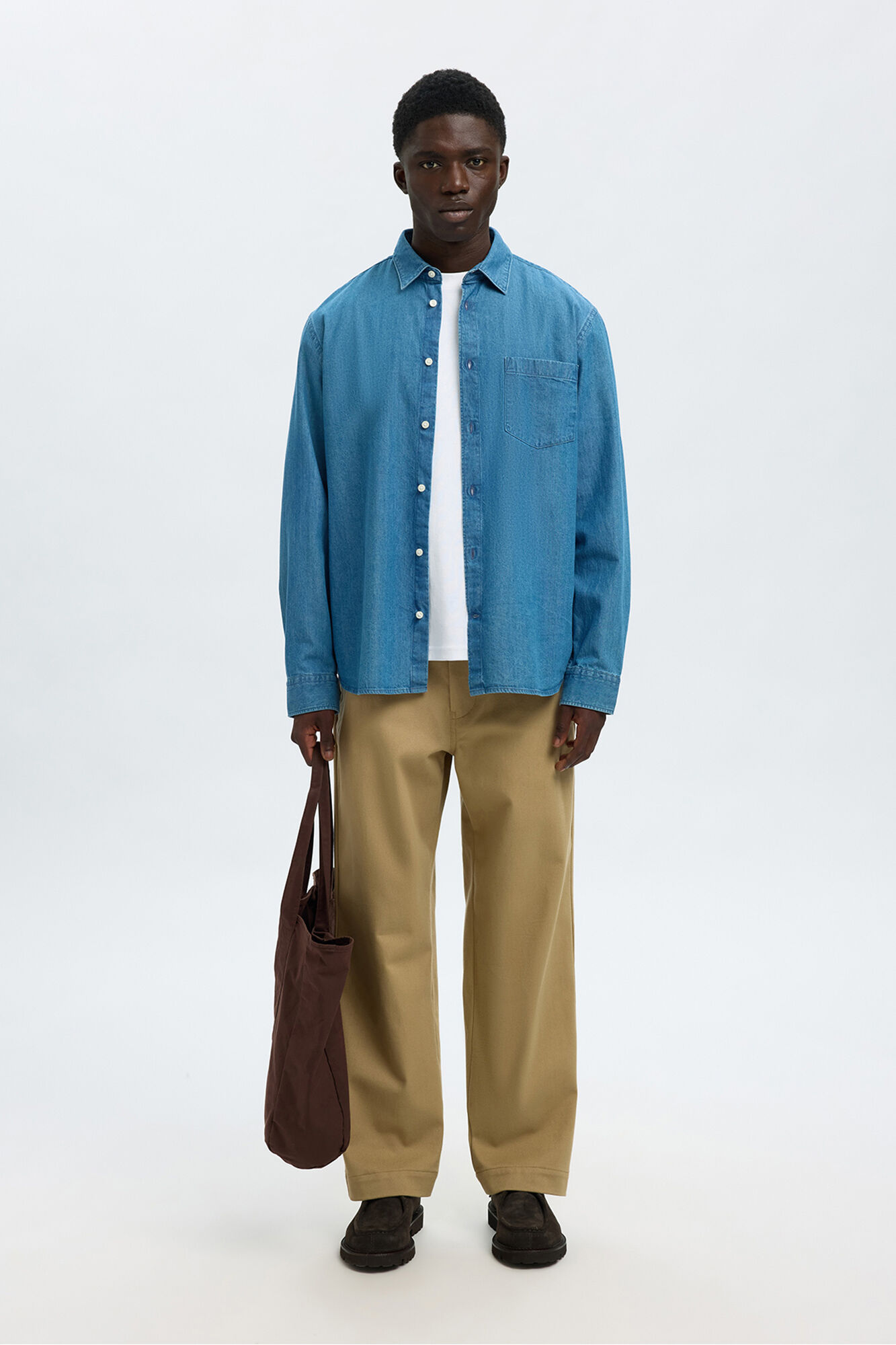 Selected Camisa algod&atilde;o org&acirc;nico