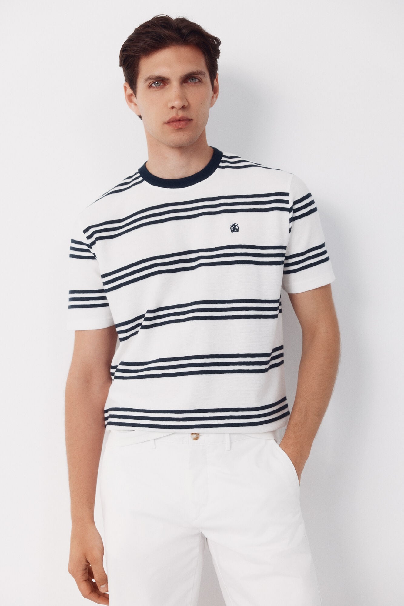 Cortefiel T-shirt de riscas com estrutura