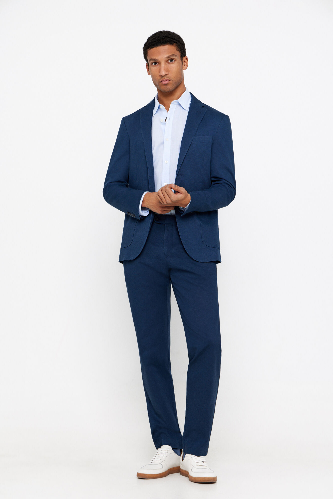 Cortefiel Blazer algod&atilde;o-linho slim fit Azul