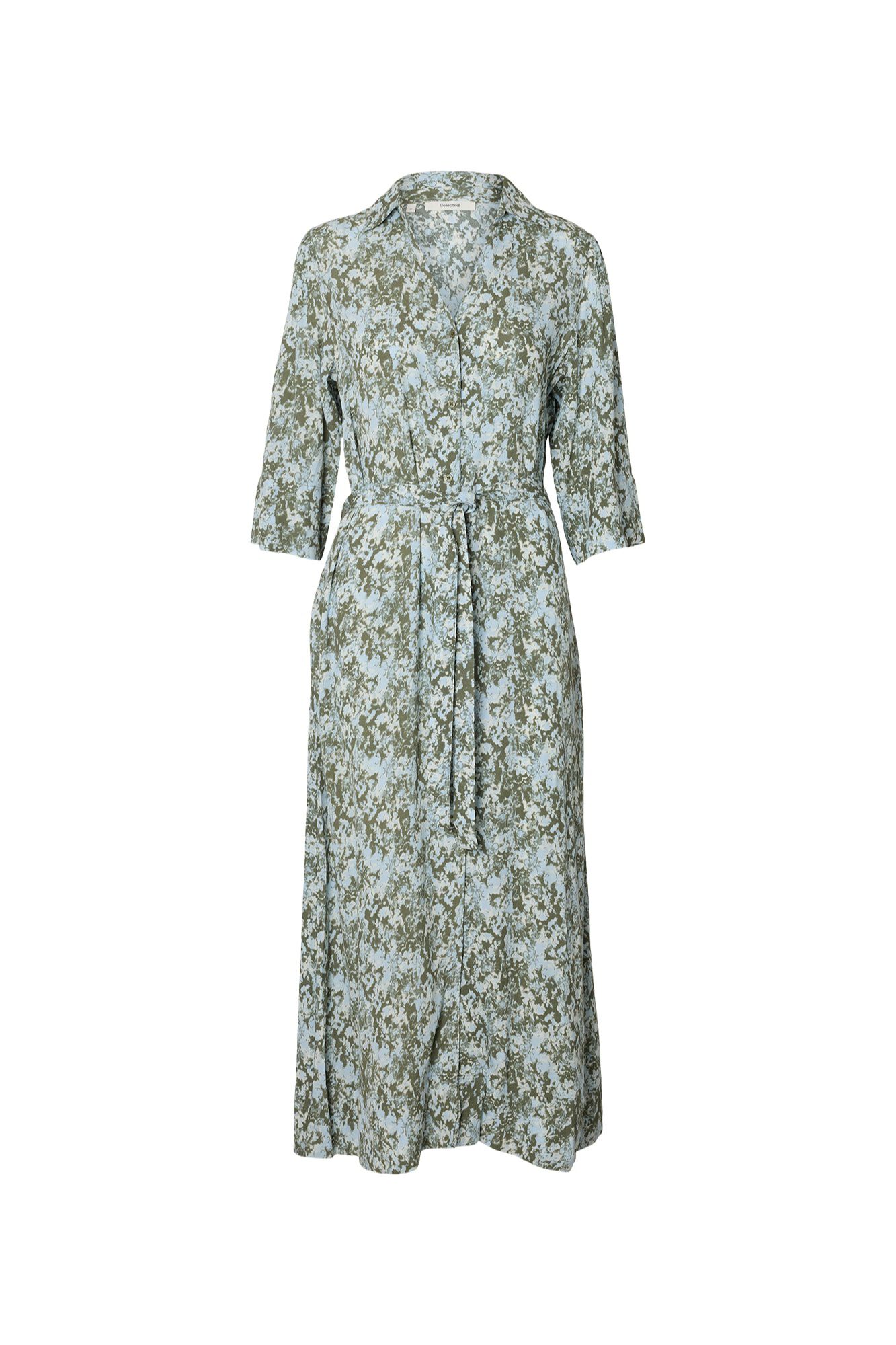 Selected Vestido comprido estampado Verde