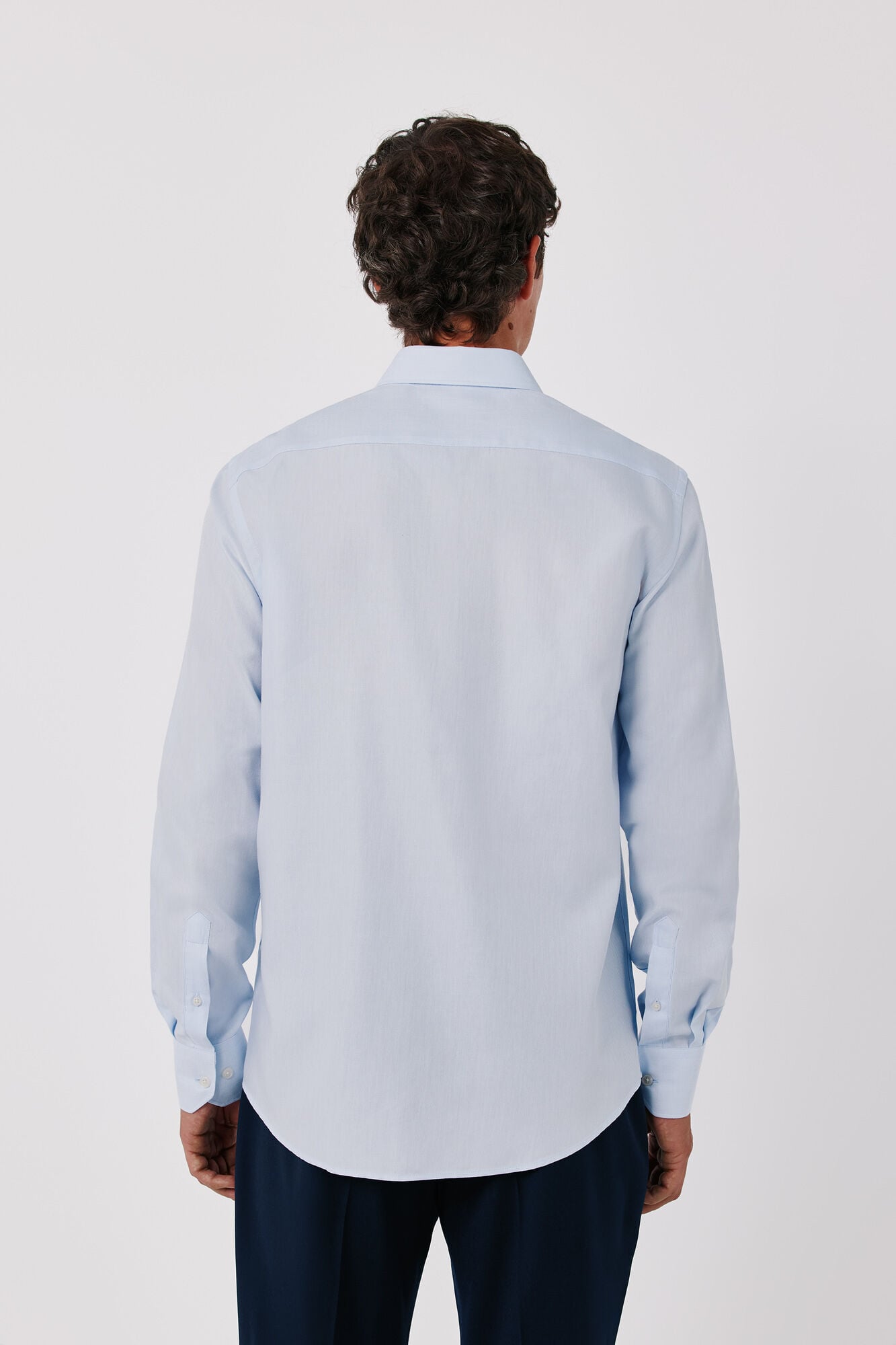 Cortefiel Striped cotton Tencel dress shirt Blue