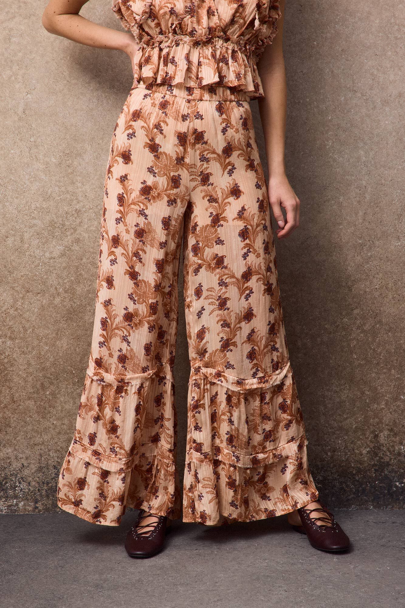 Slowlove Pantal&oacute;n fluido estampado