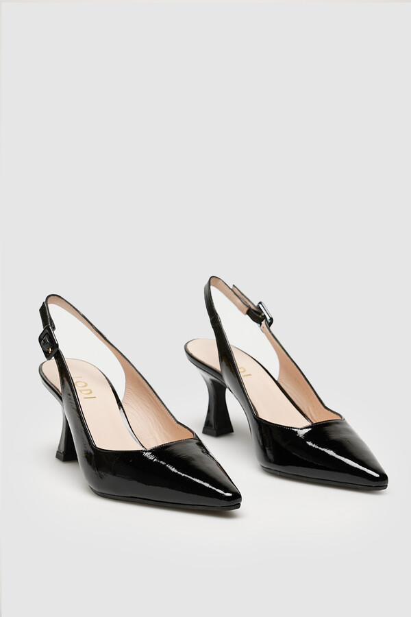 Cortefiel Leather slingback court shoe by LODI  Black