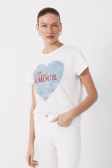Cortefiel Camiseta estampado posicional Azul