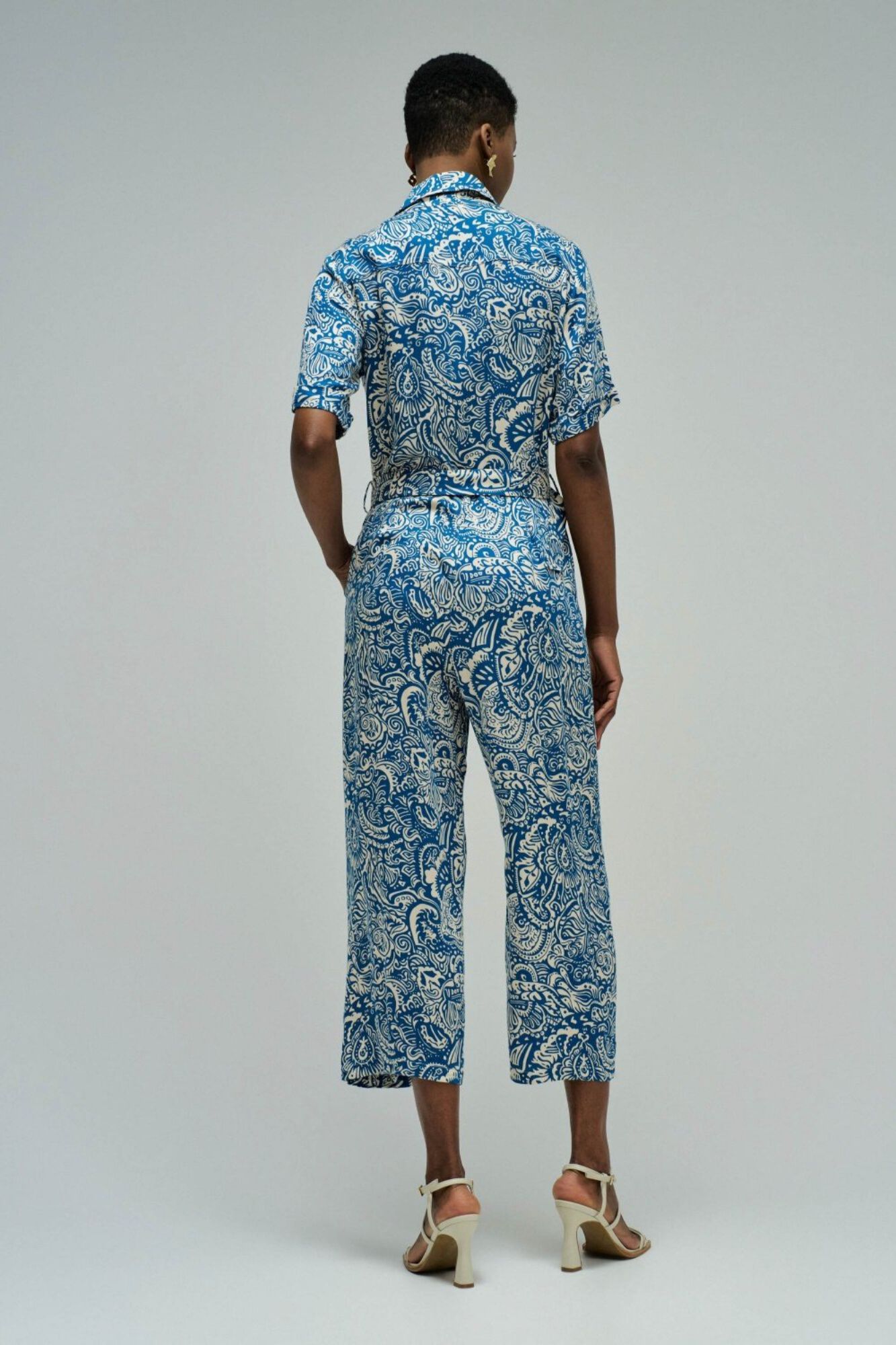 Salsa Jeans Macac&atilde;o com padr&atilde;o floral Azul