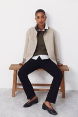 Cortefiel Jacket with contrasting neck Nude