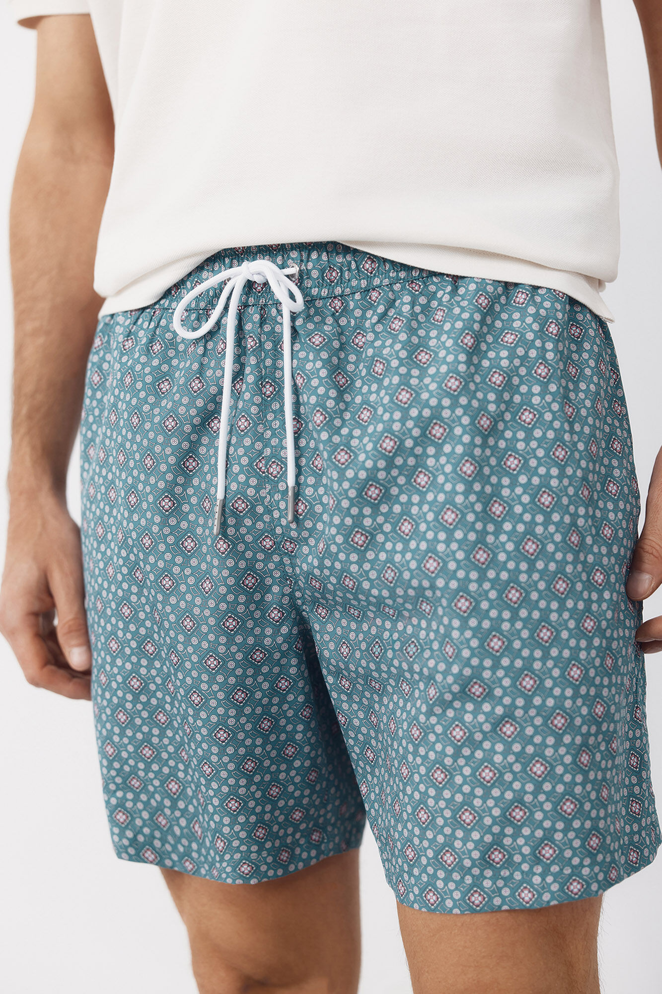 Cortefiel Geometric print swimwear Green