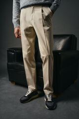 OOTO Calças chino pinças Tostado