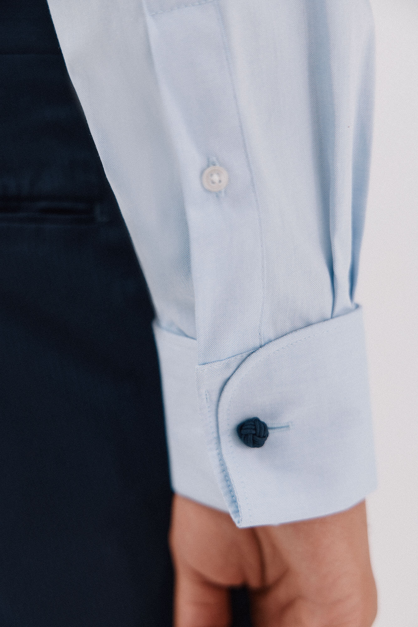 Cortefiel Camisa gemelos lisa f&aacute;cil plancha Azul