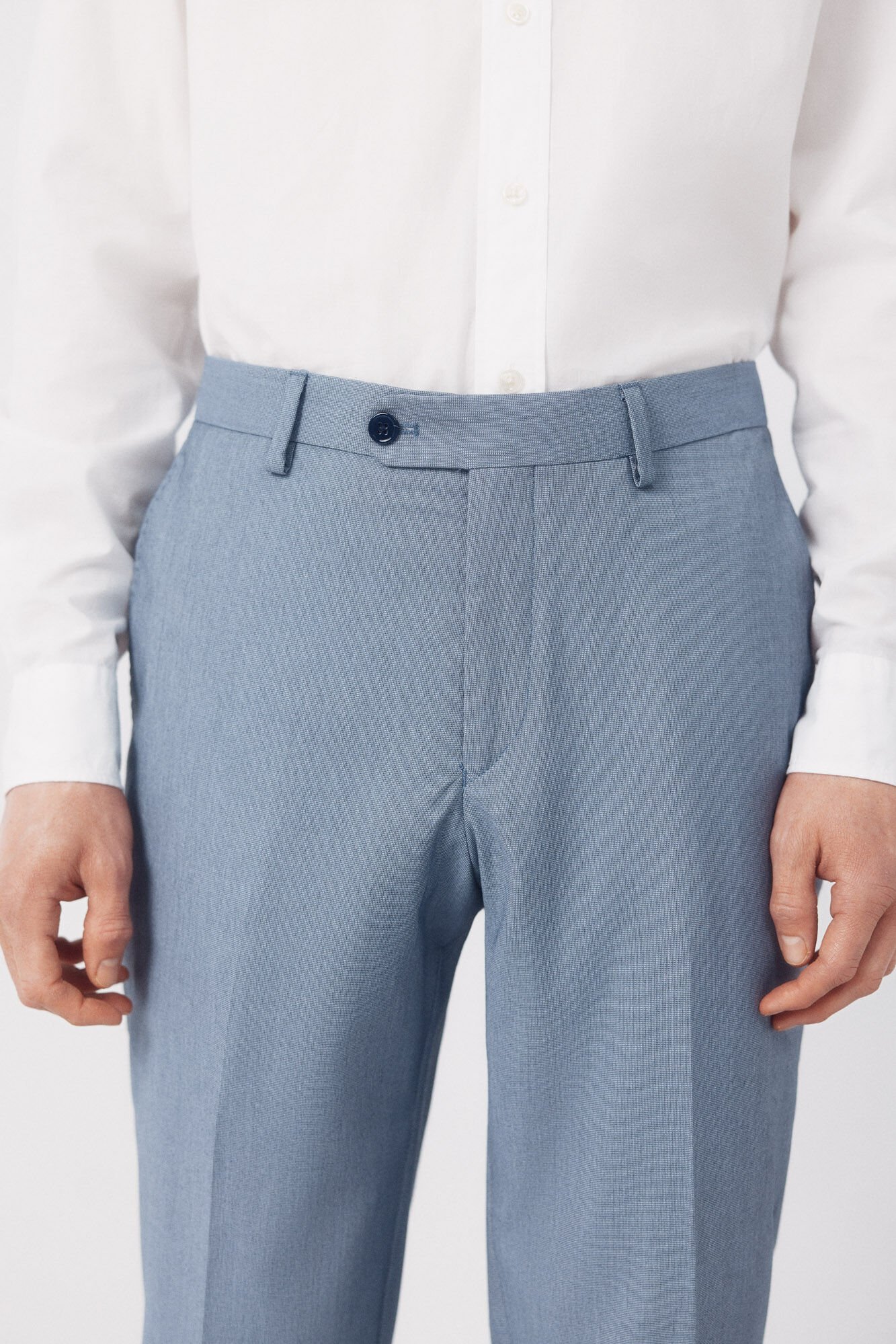 Cortefiel Cal&ccedil;as serrilhadas azuis do s&eacute;culo XXI Azul