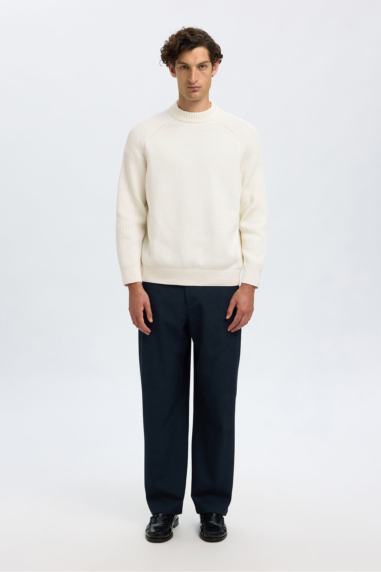 Selected Camisola de gola alta 100% algod&atilde;o org&acirc;nico. 