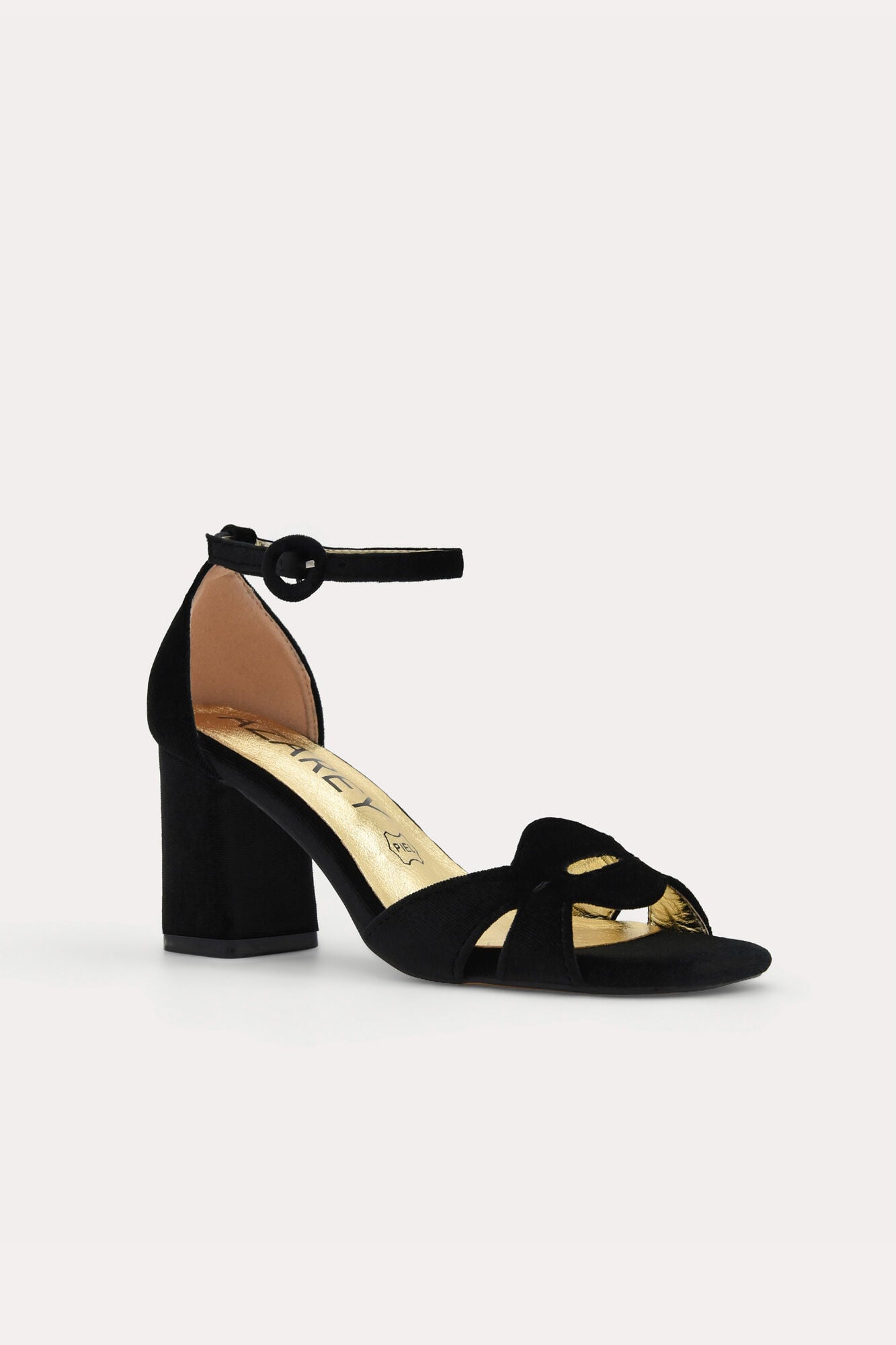 Azarey Velvet sandal with ankle strap Black