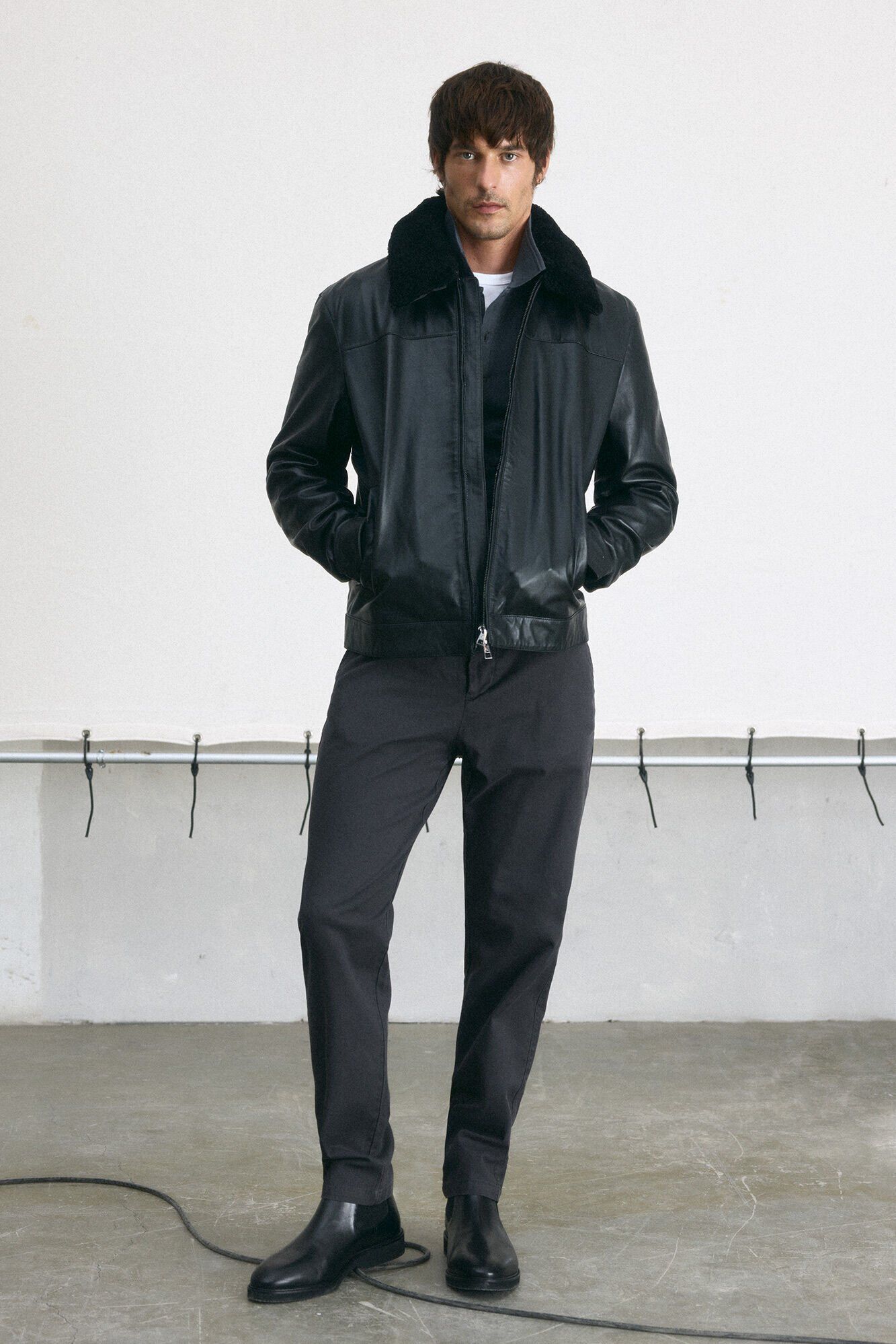 OOTO Cazadora piel Negro