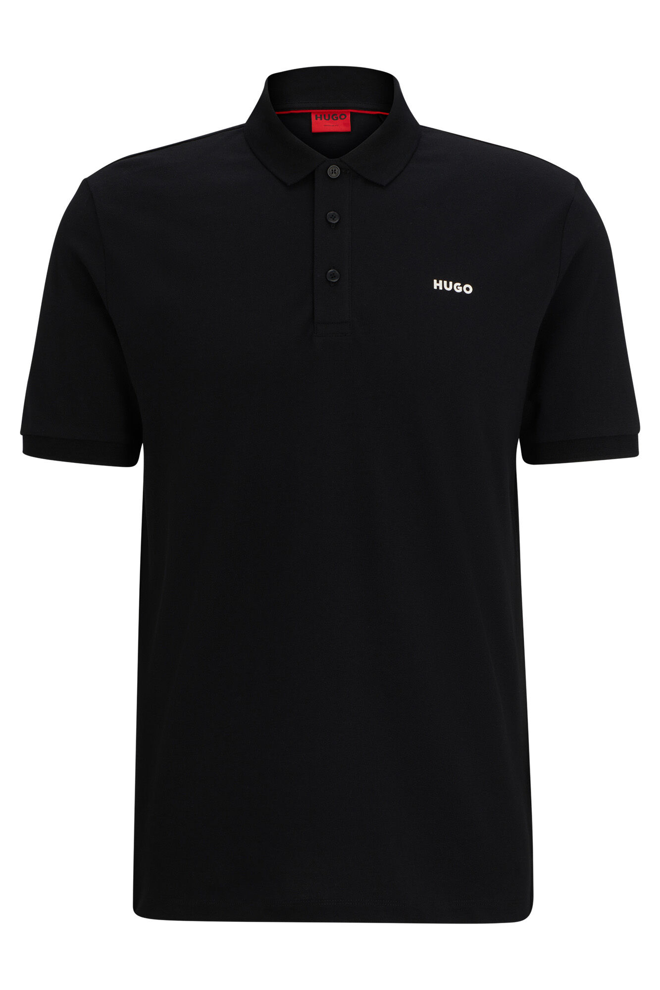 HUGO Polo de manga curta Preto