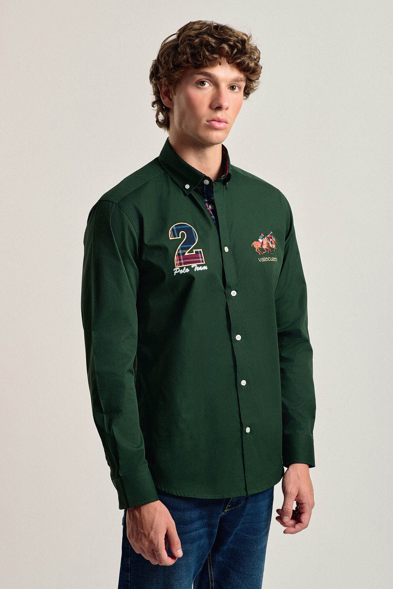 Valecuatro Camisa masculina verde Valecuatro modelo cavalo Verde