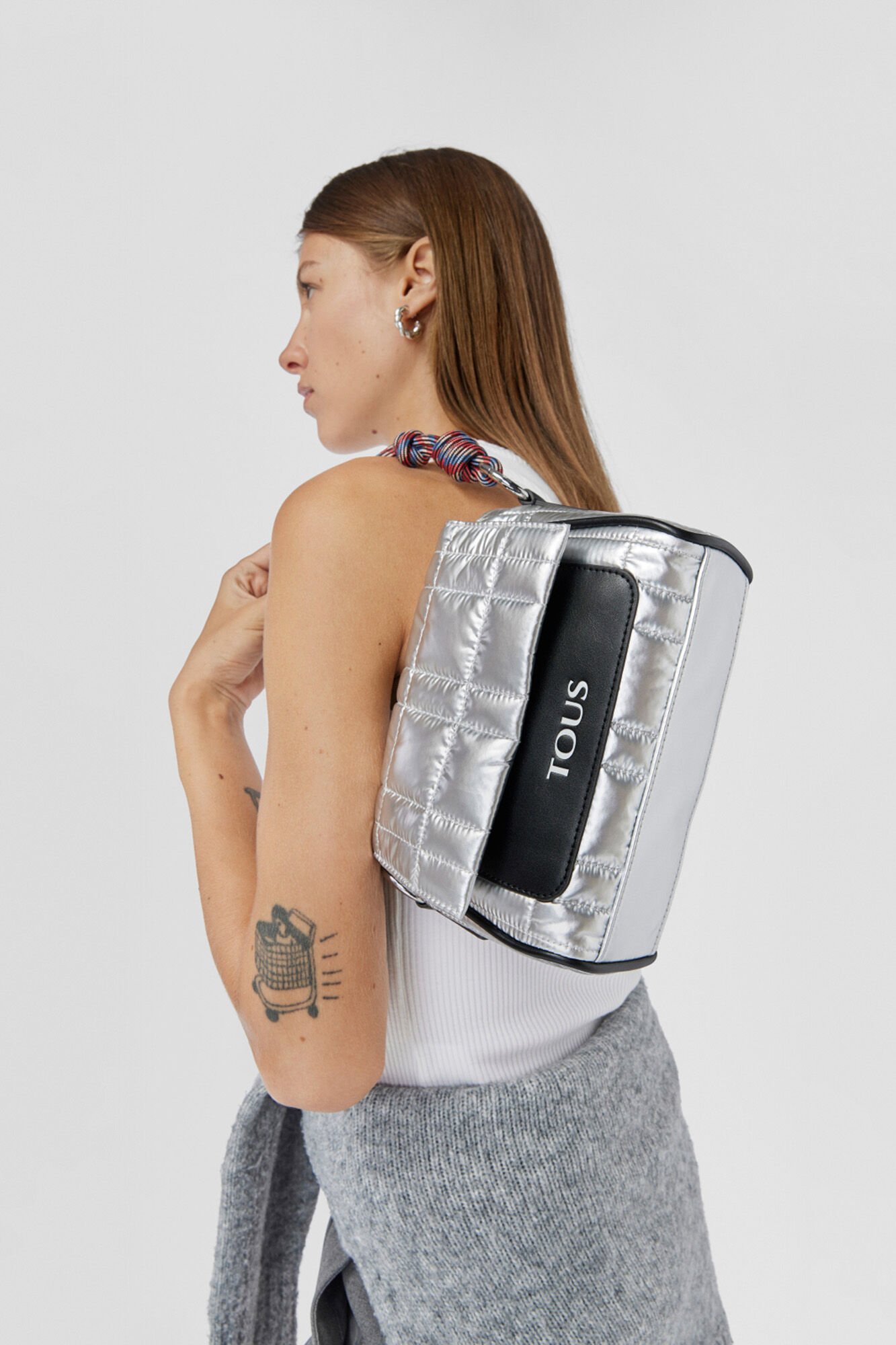 Tous Bandolera peque&ntilde;a plateada TOUS Empire Padded Gris