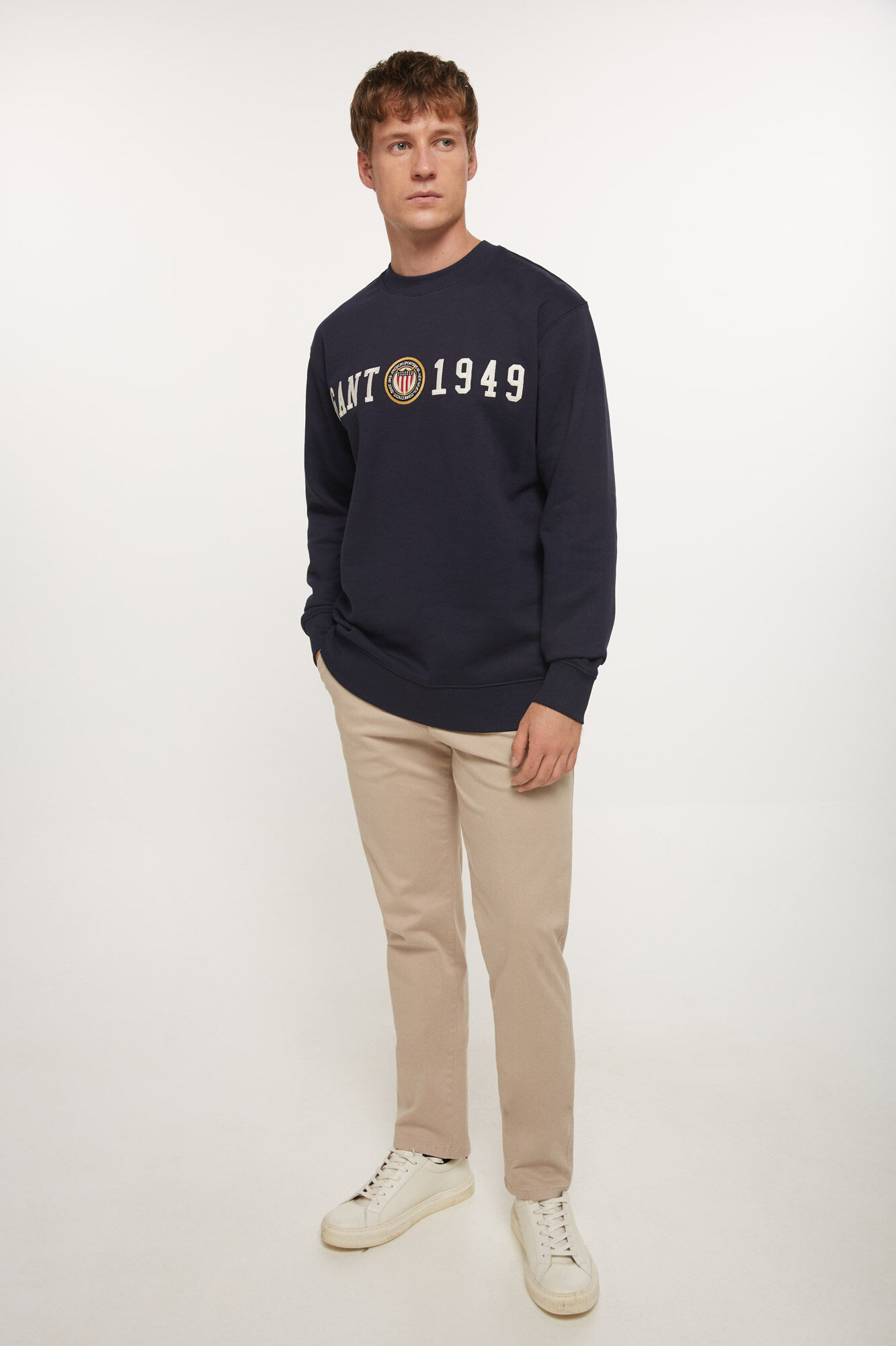 Gant Crest Shield Crew Neck Sweatshirt Blue