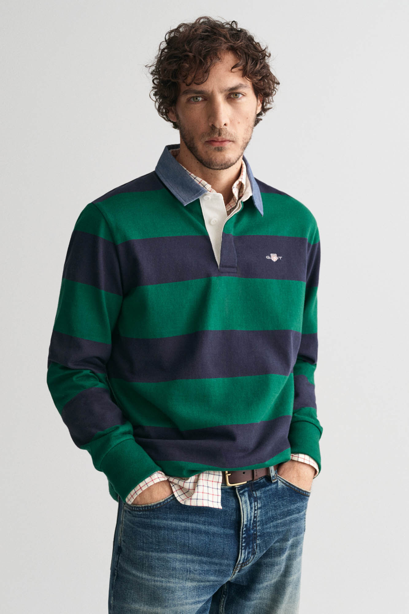 Gant striped rugger Green