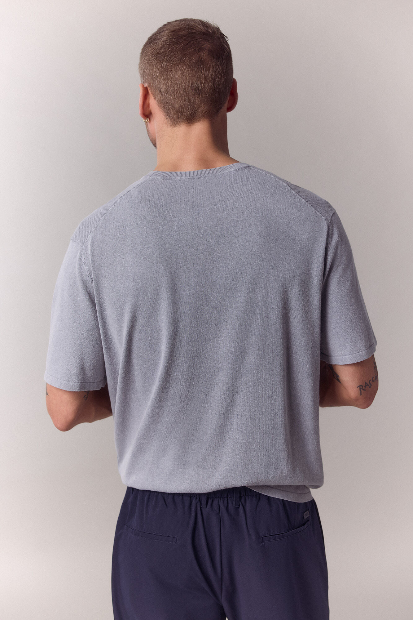 OOTO Camisola de malha de manga curta Cinzento