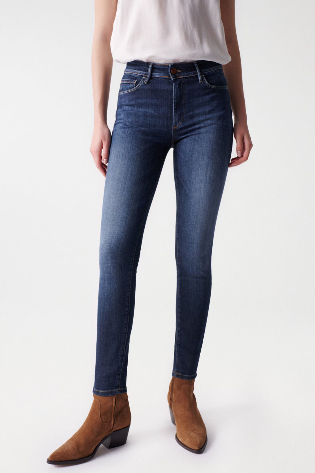 Salsa Jeans Destiny skinny push-up jeans in dark wash Blue