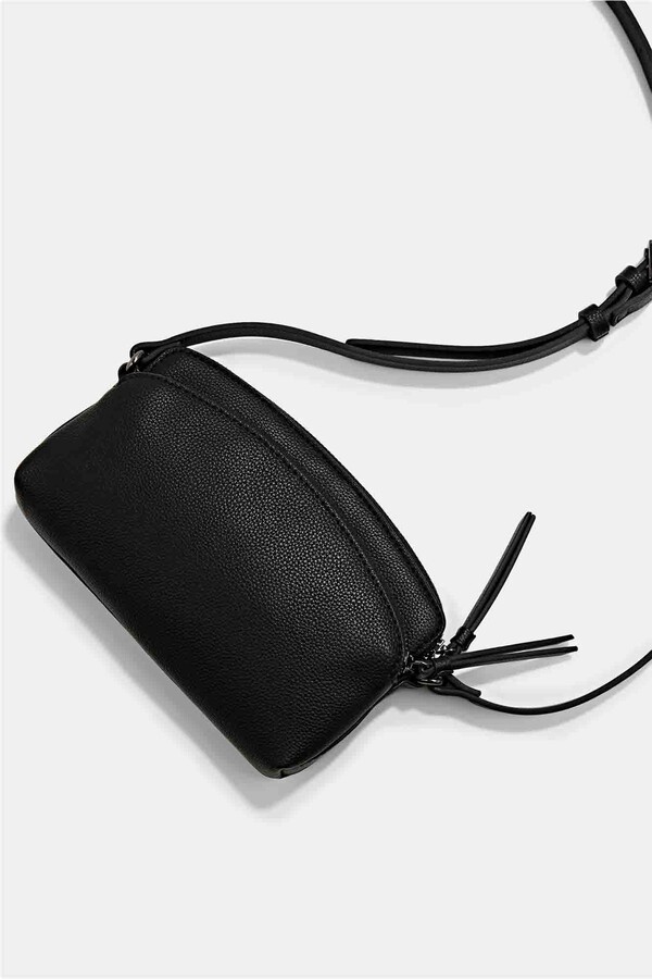 Cortefiel Small zipped crossbody bag Black