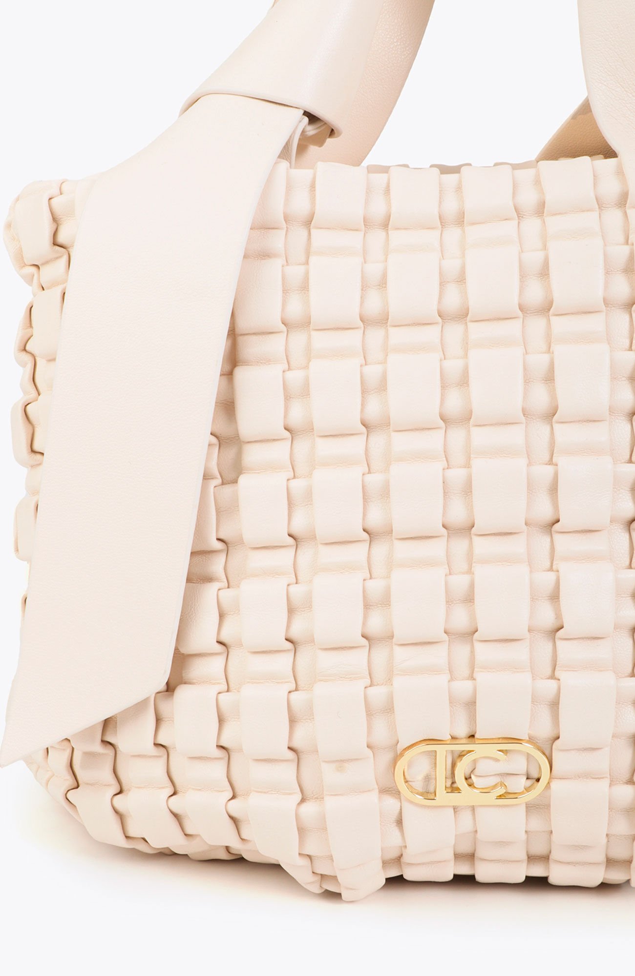 Lola Casademunt Bolsa em material entran&ccedil;ado Ecru