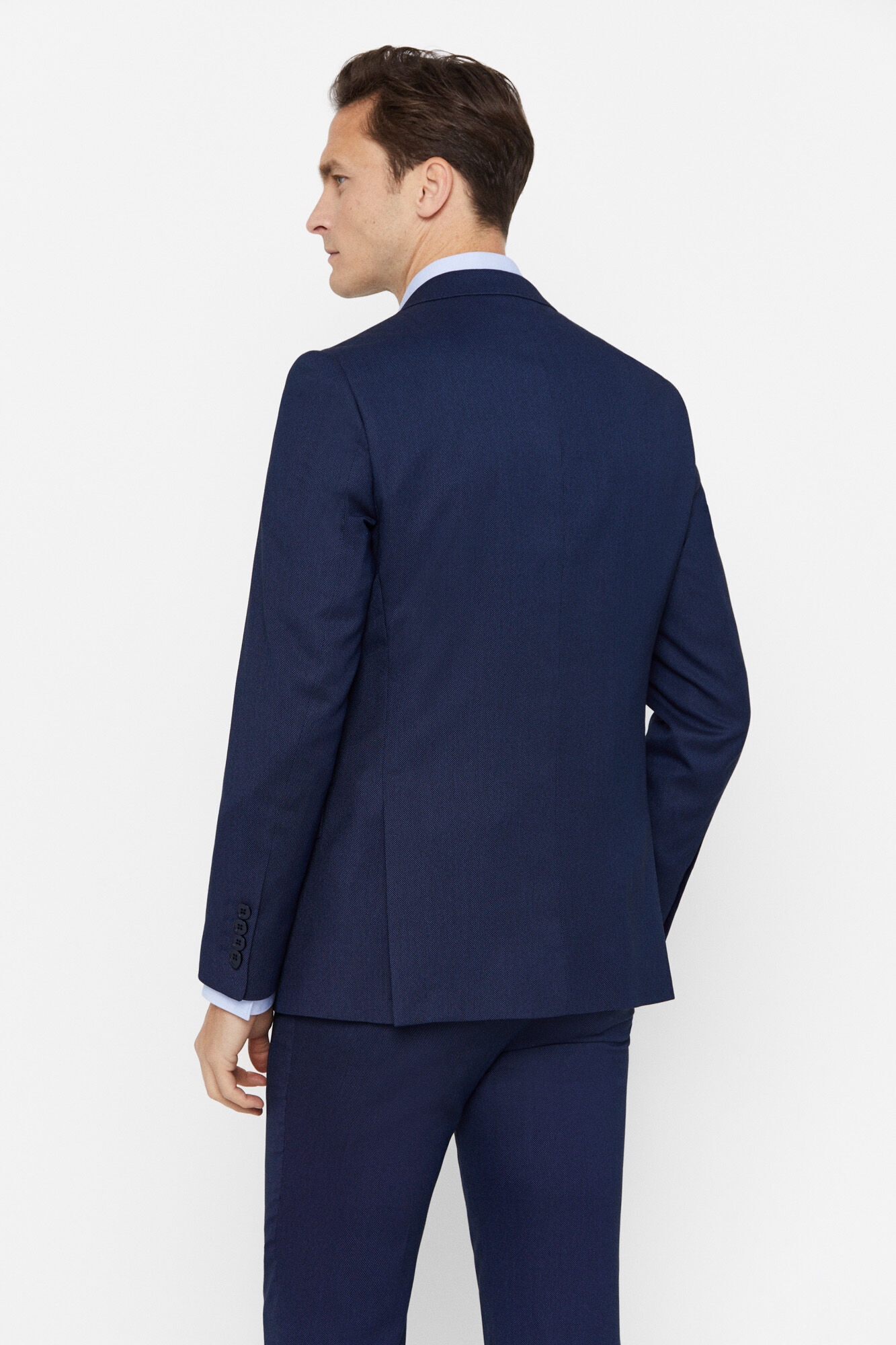 Cortefiel Birdseye weave suit blazer series XXI Blue