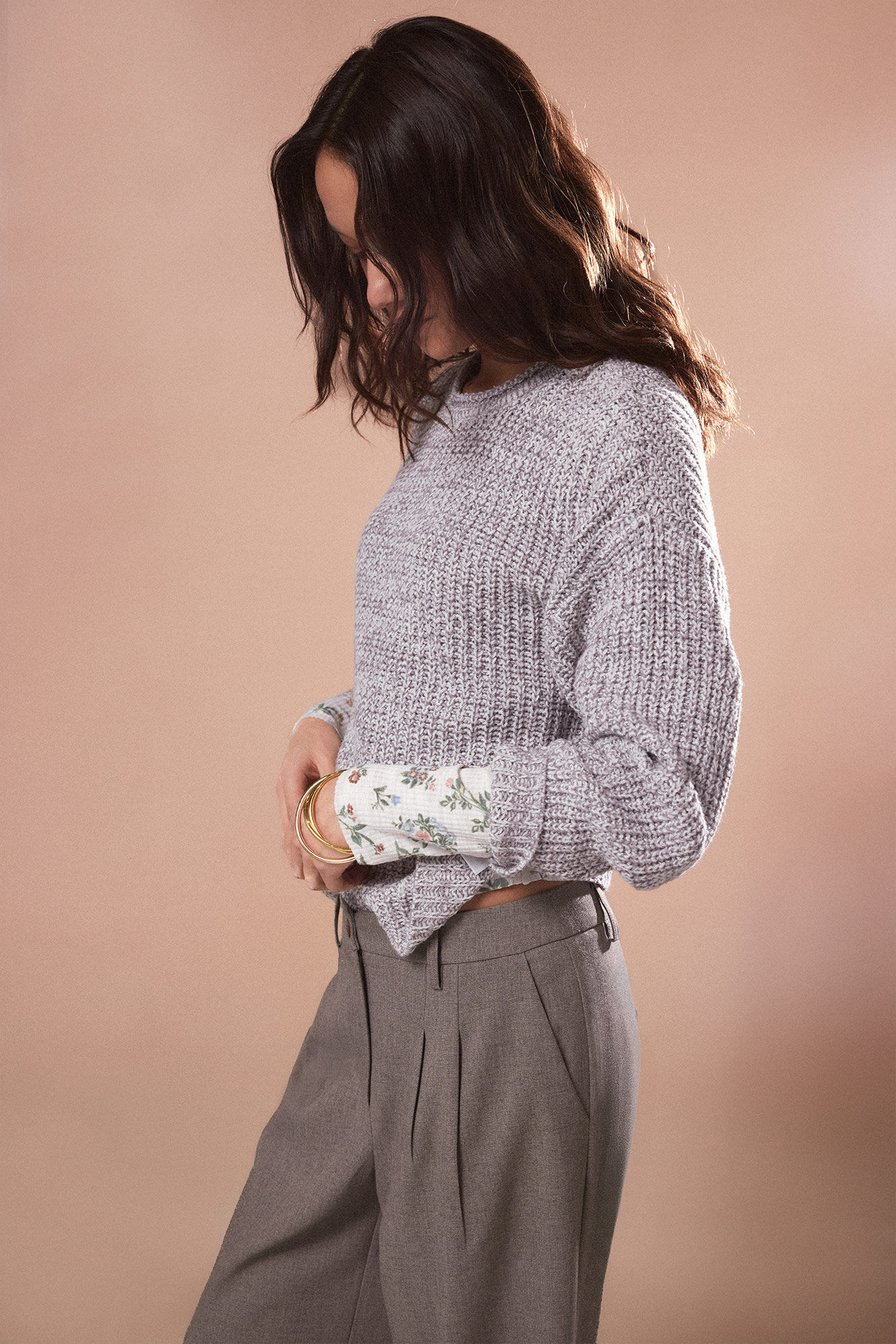 Slowlove Jersey punto perlado Gris oscuro