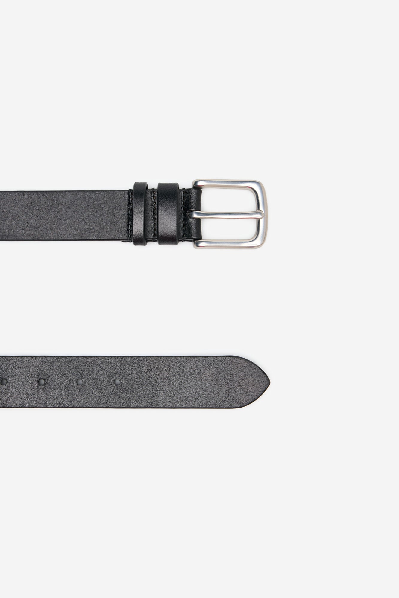 Cortefiel Leather sport belt Black