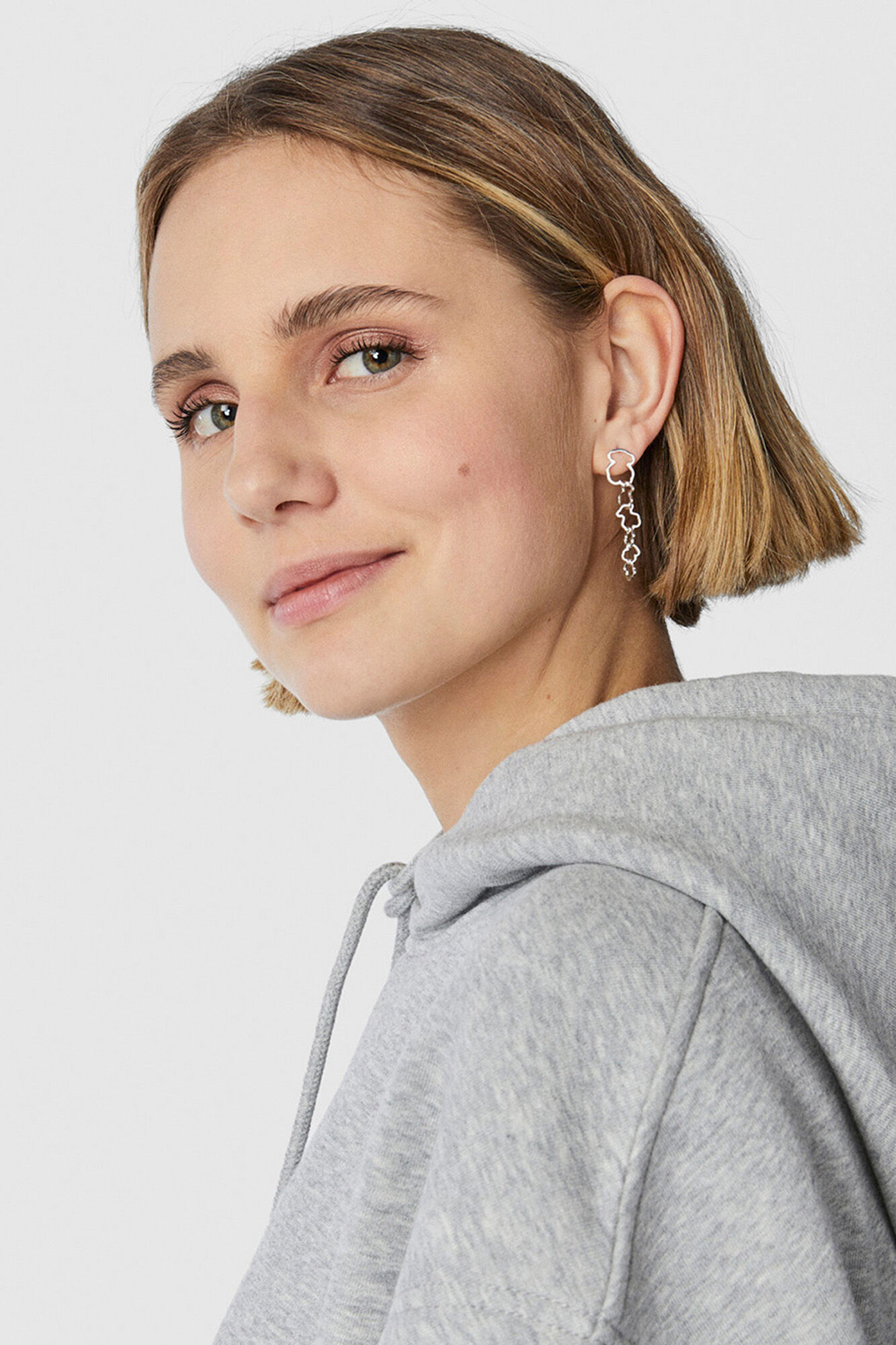 Tous Pendientes largos motivo oso TOUS Carrusel Gris