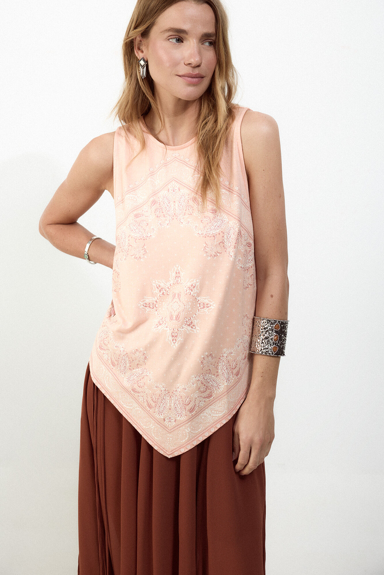 Slowlove Top tirantes detalle blonda Yellow