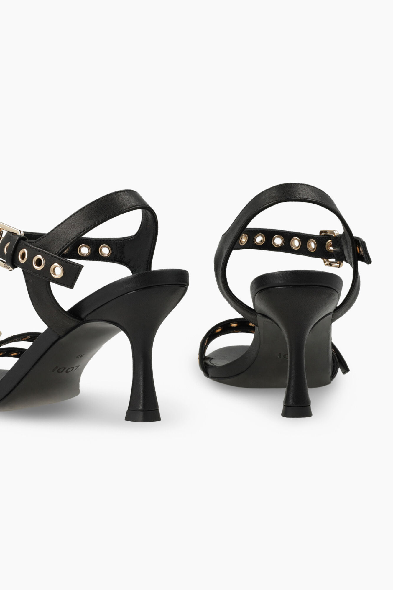 Lodi Sand&aacute;lias de mulher em pele Preto