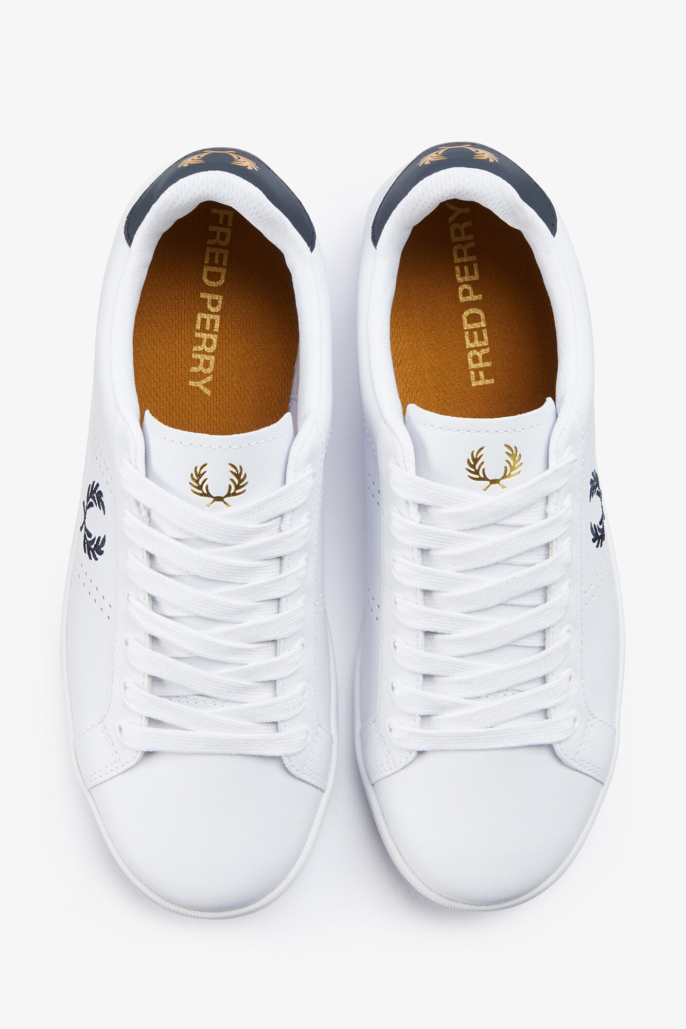 Fred Perry T&ecirc;nis de couro B721 Branco