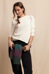 Slowlove Top estruturado com manga bufantes Ecru