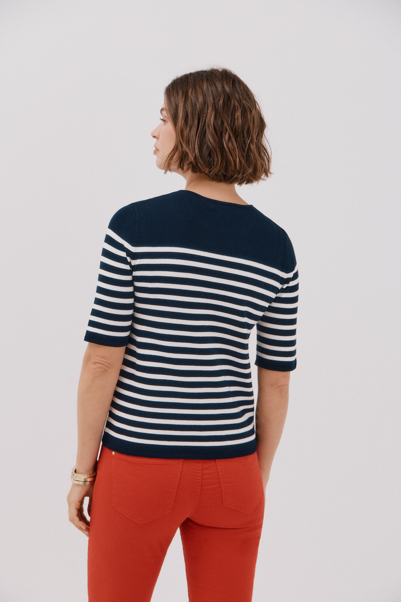 Cortefiel Short-sleeved jumper Navy
