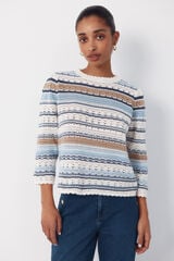 Cortefiel Multicoloured striped jumper Blue