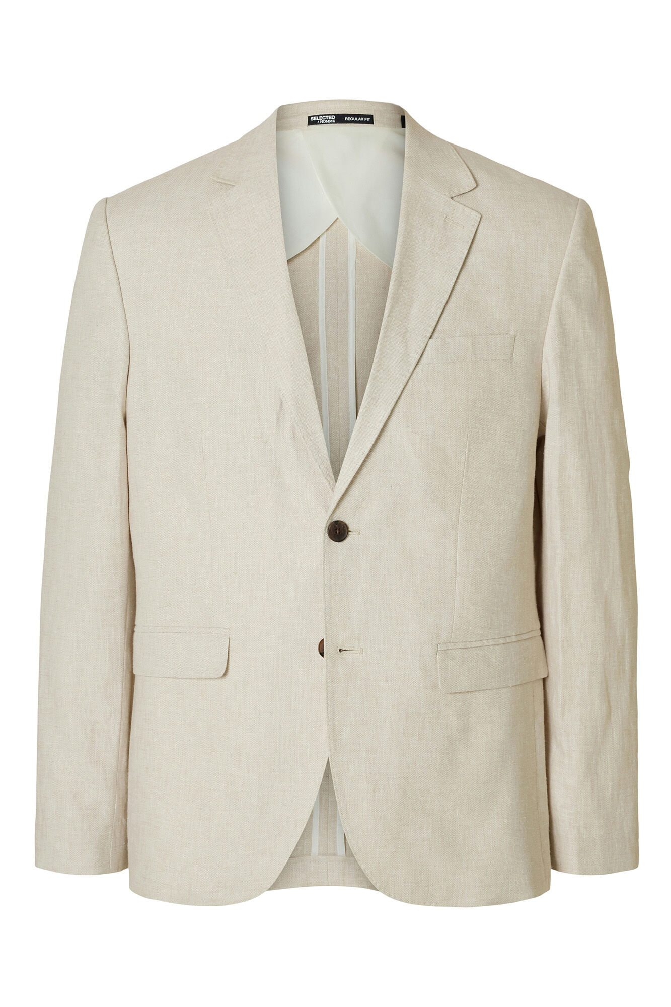 Selected Americano feito de linho Cinzento