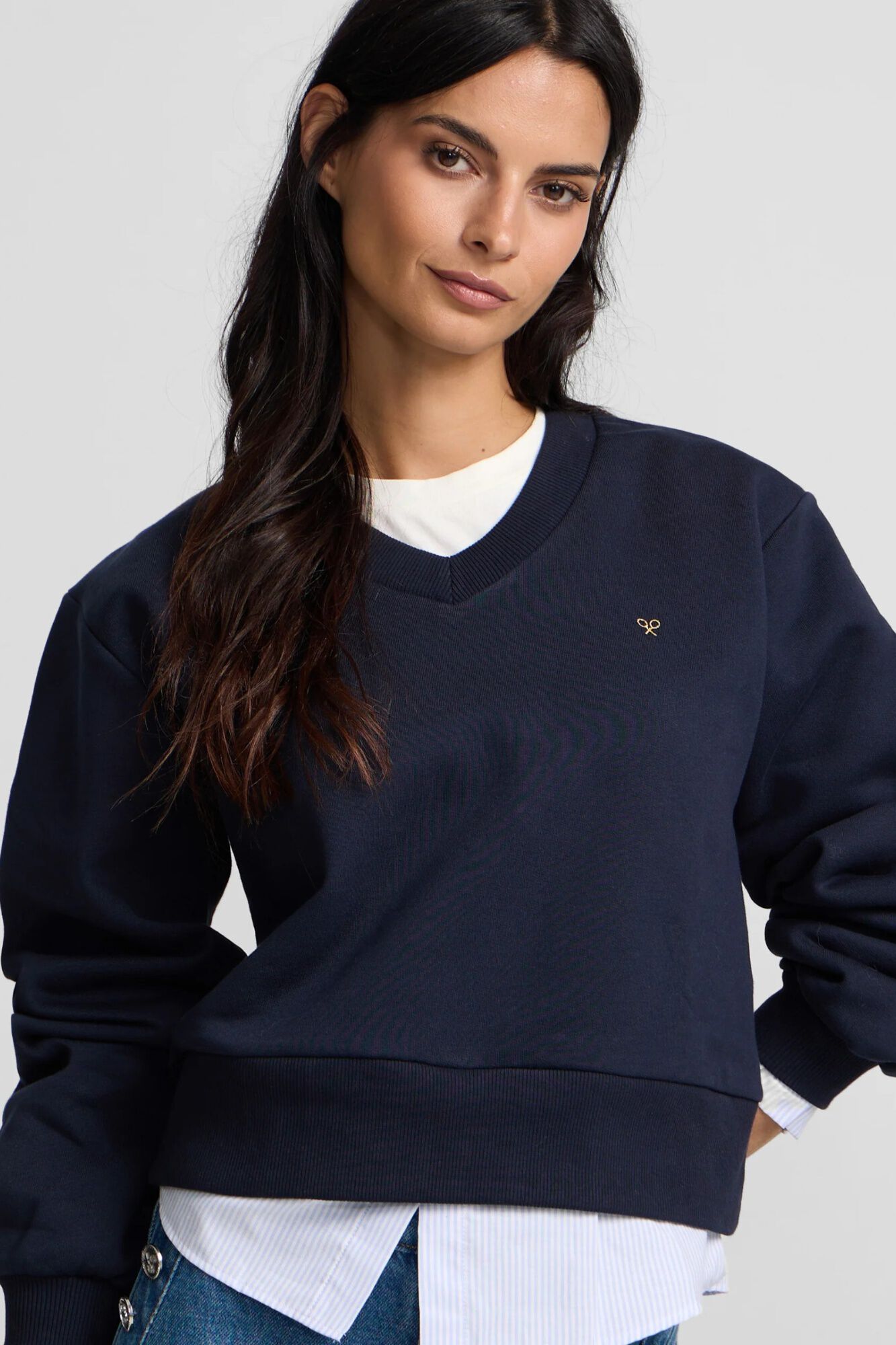 Silbon Sweatshirt de mulher com bainha camiseira