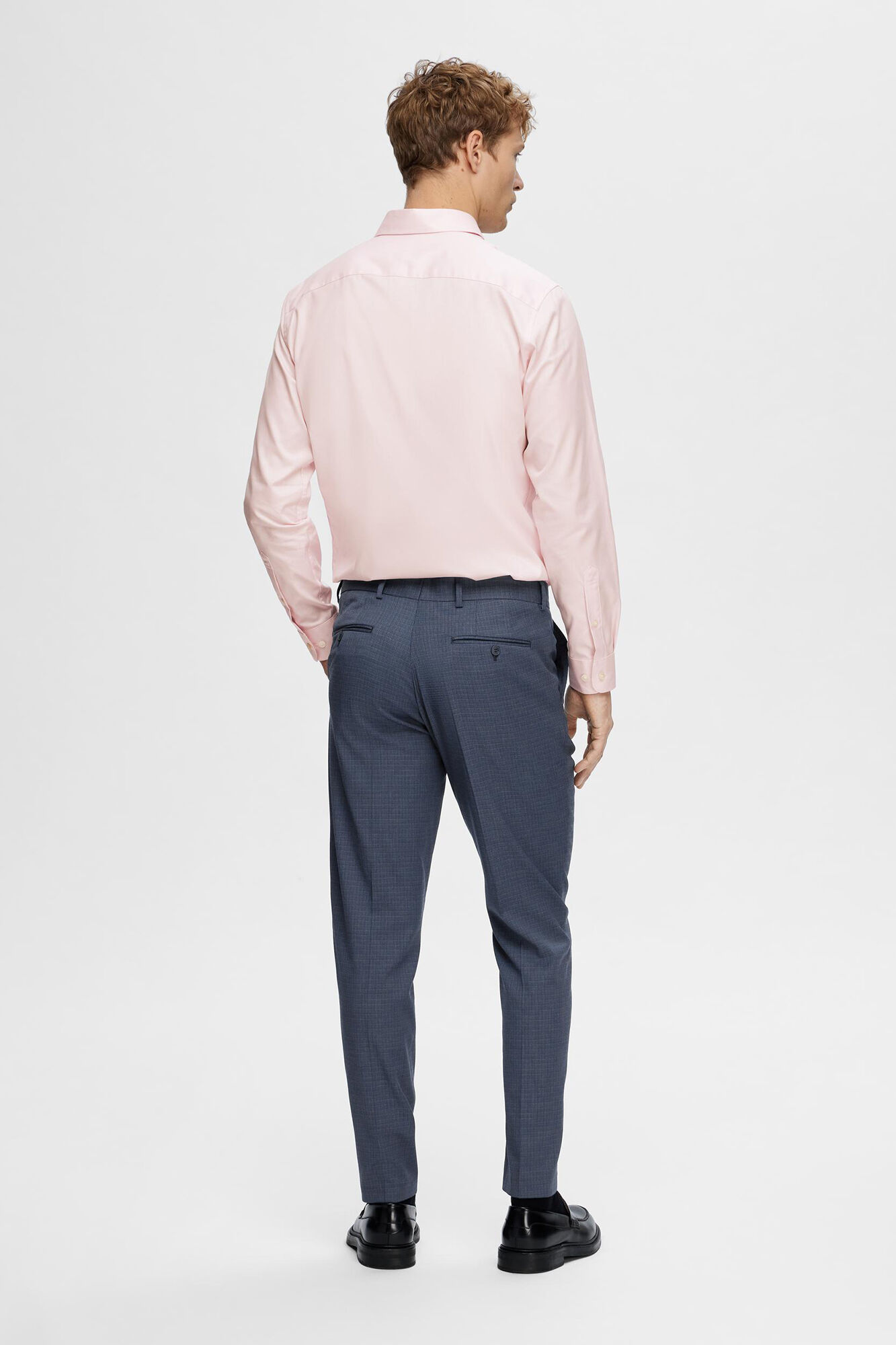 Selected Camisa de manga comprida elegante 100% algod&atilde;o Roxo