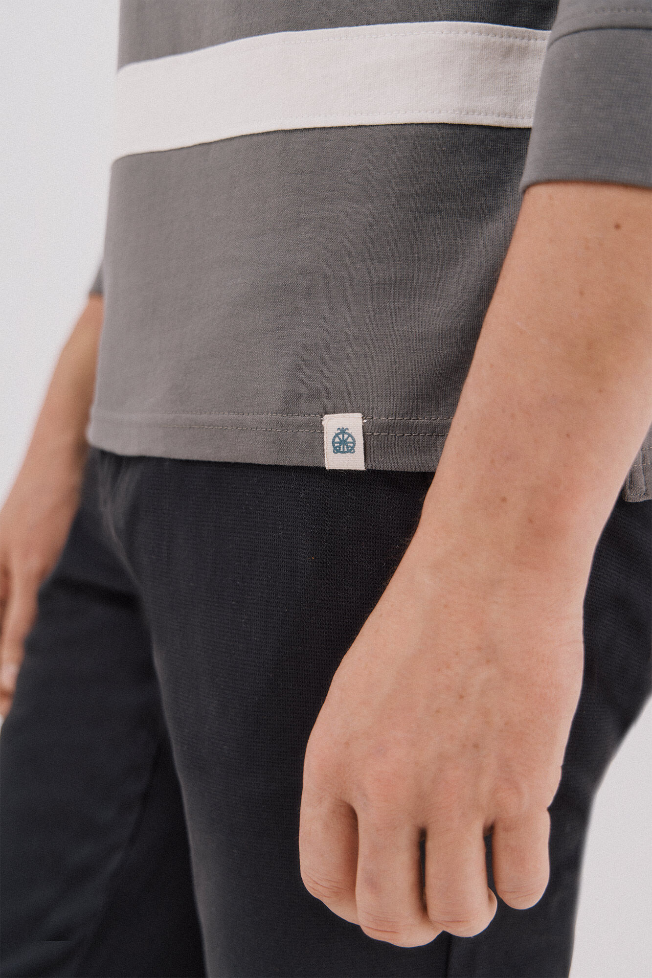 Cortefiel Polo rugby de rayas Gris