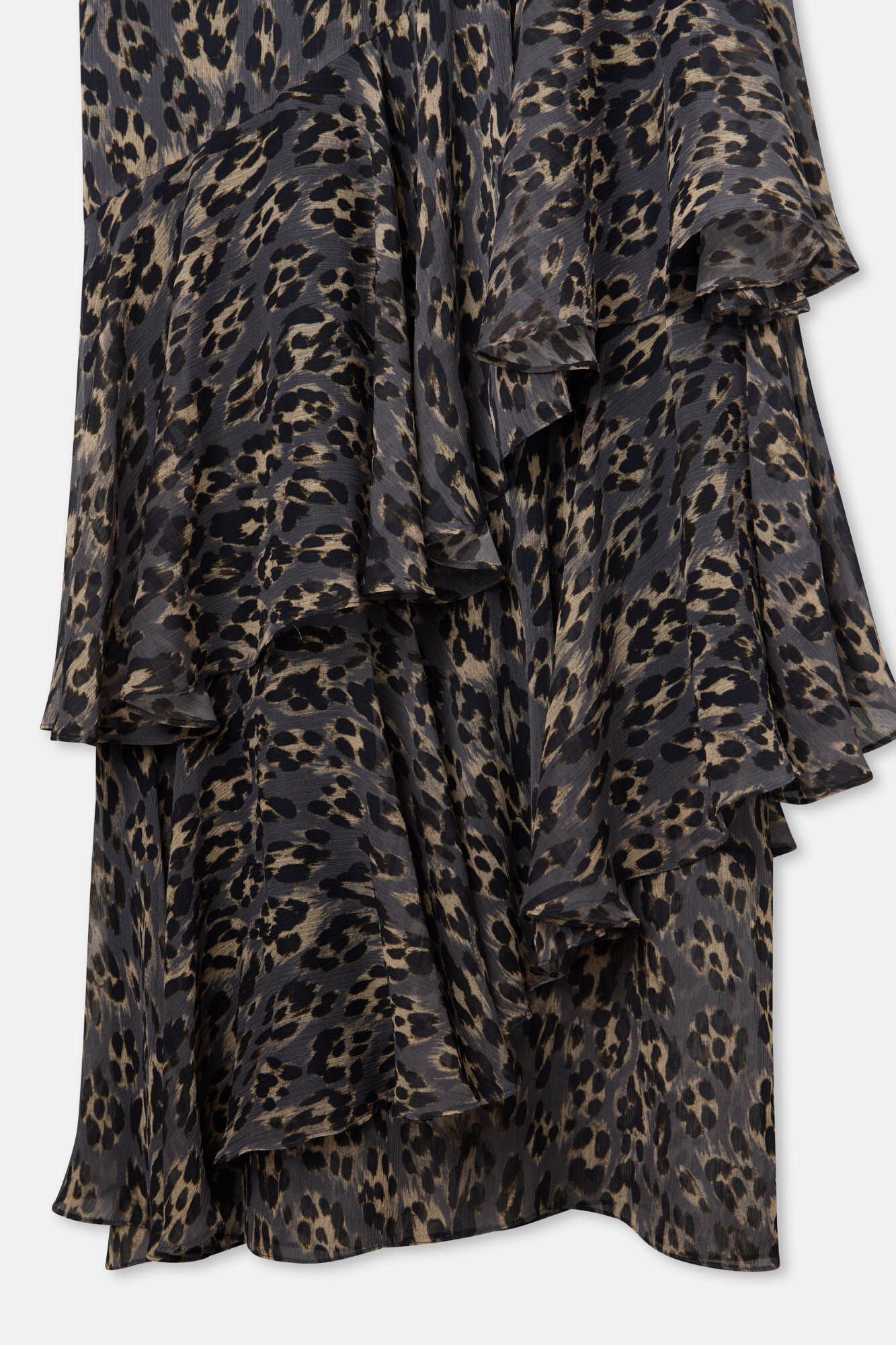 Silbon Vestido longo com estampado animal Azul