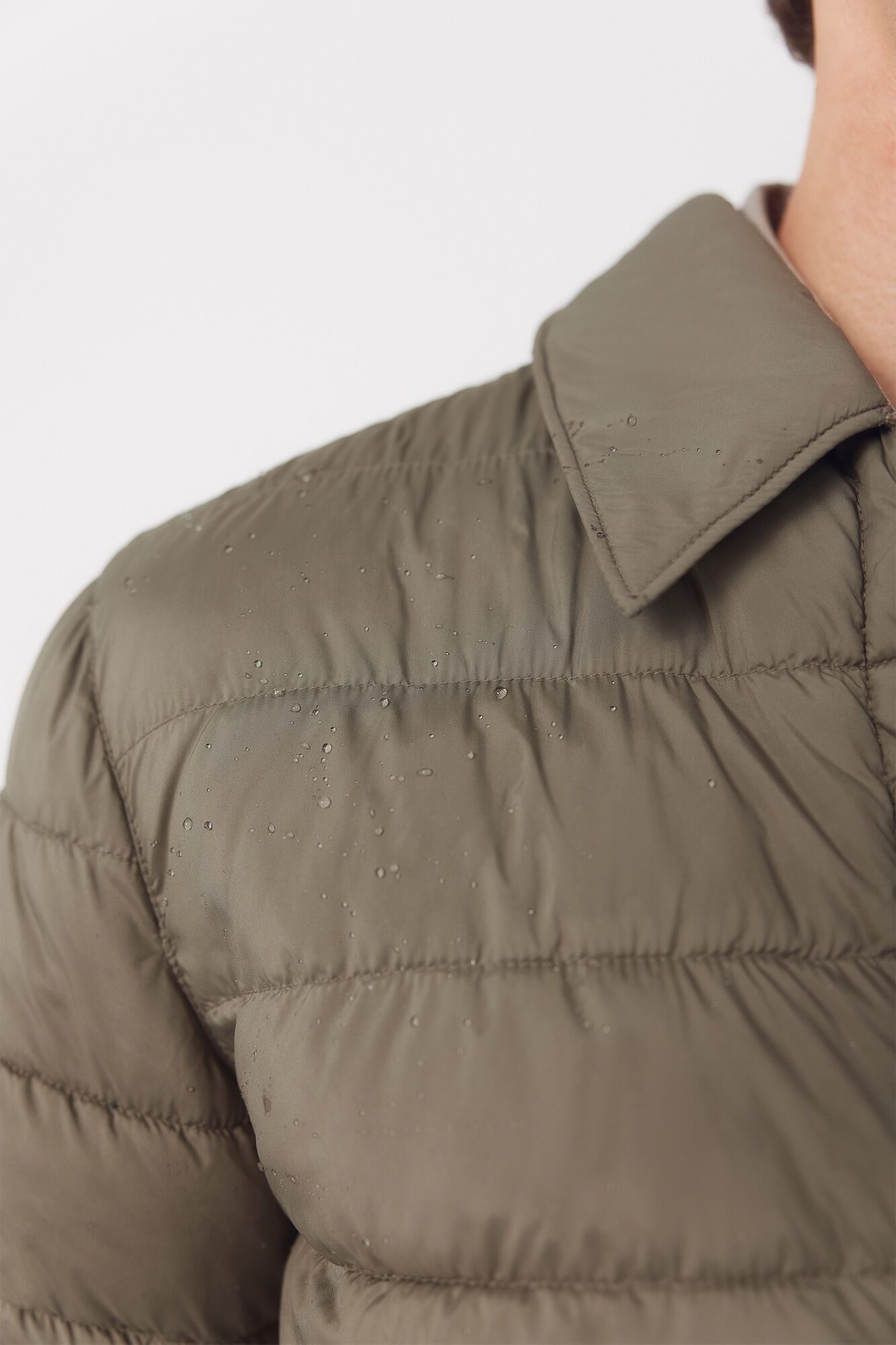 Cortefiel Ultralight quilted overshirt Kaki