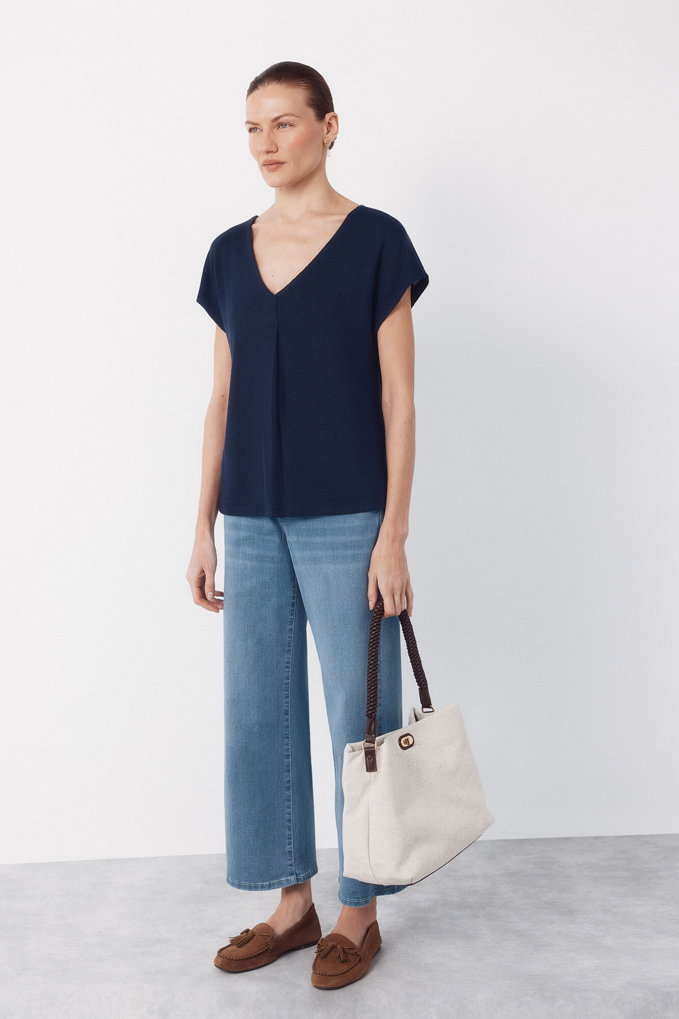 Cortefiel Raffia bag with braided strap