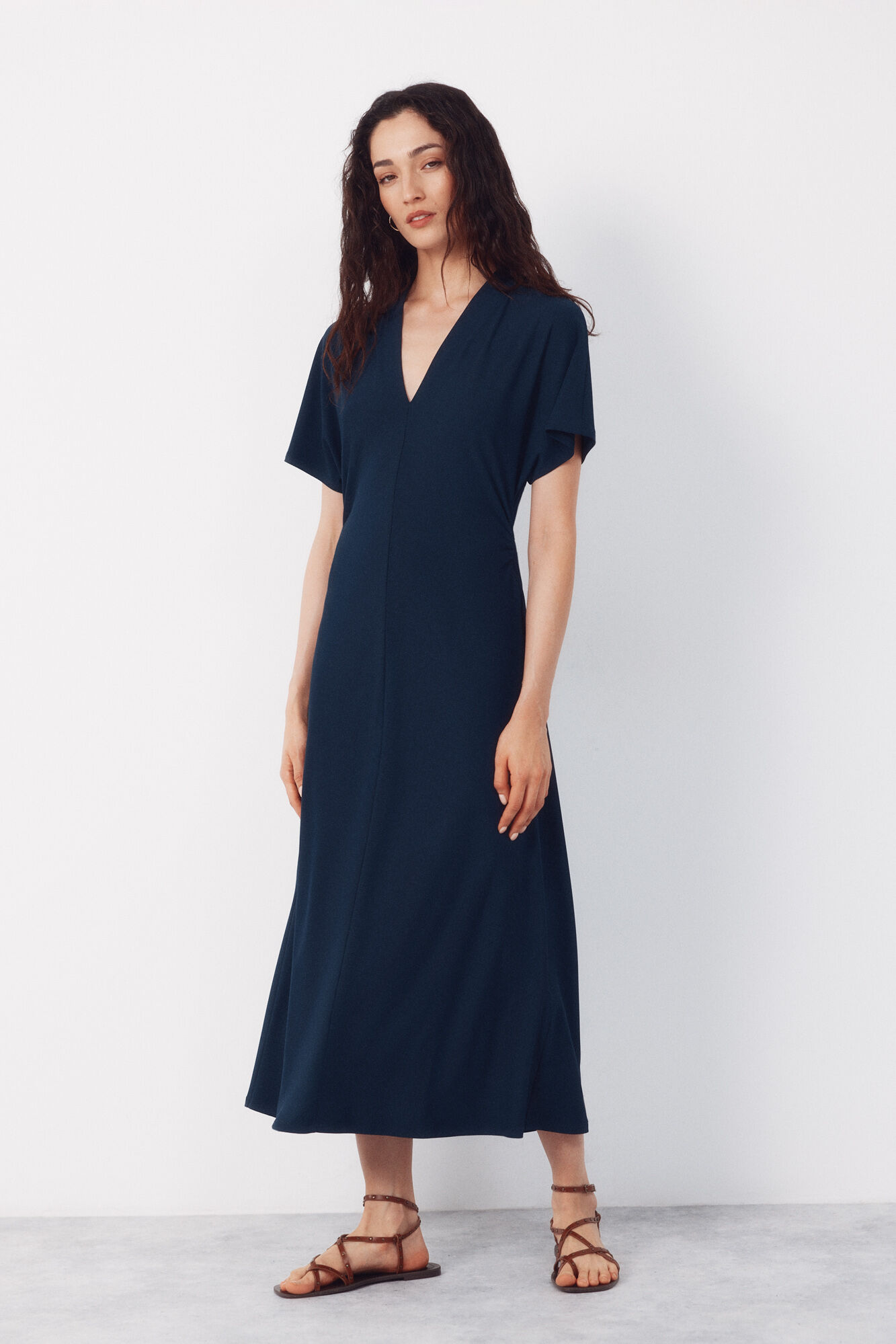 Cortefiel Vestido estampado Azul marino