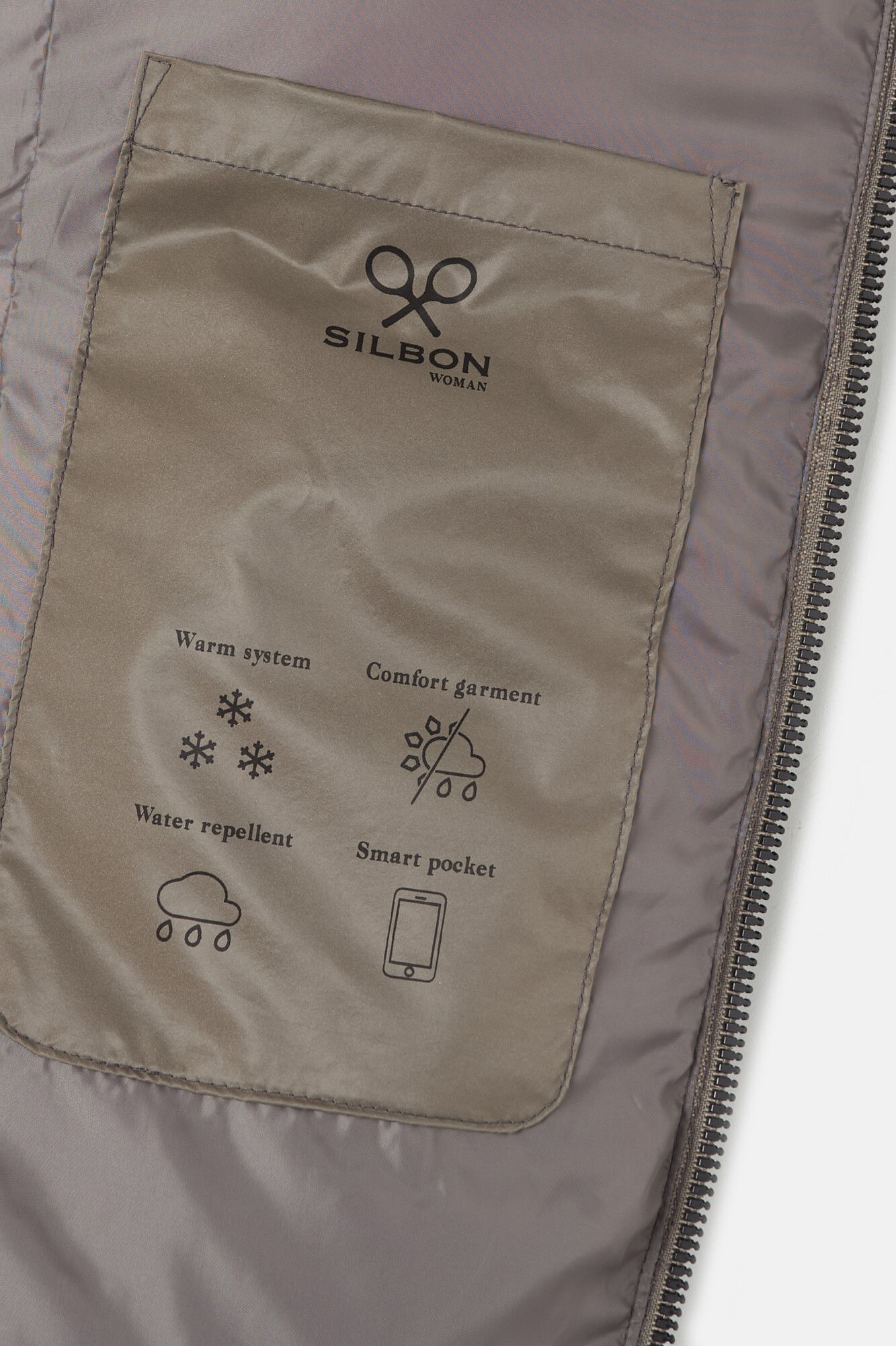 Silbon Parka corta acolchada Kaki