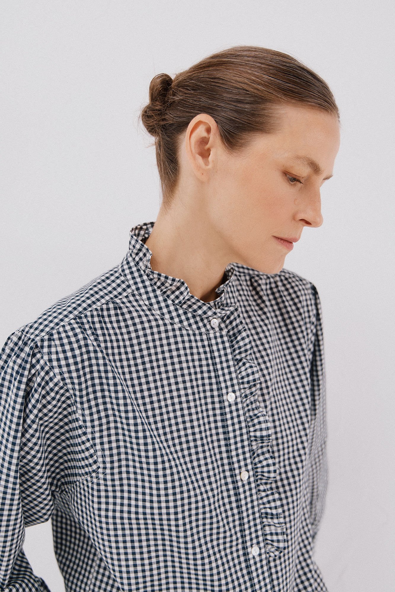 Cortefiel striped blouse with ruffled neck Multicolour